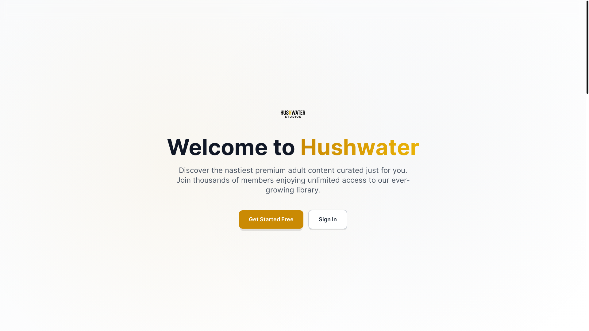 website screenshot of https://hushwater.live/