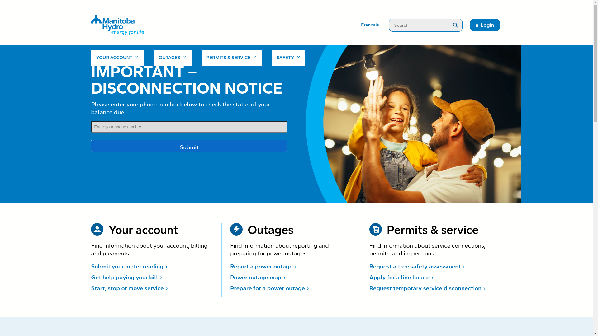 website screenshot of https://manitoba-hydro.cc/z