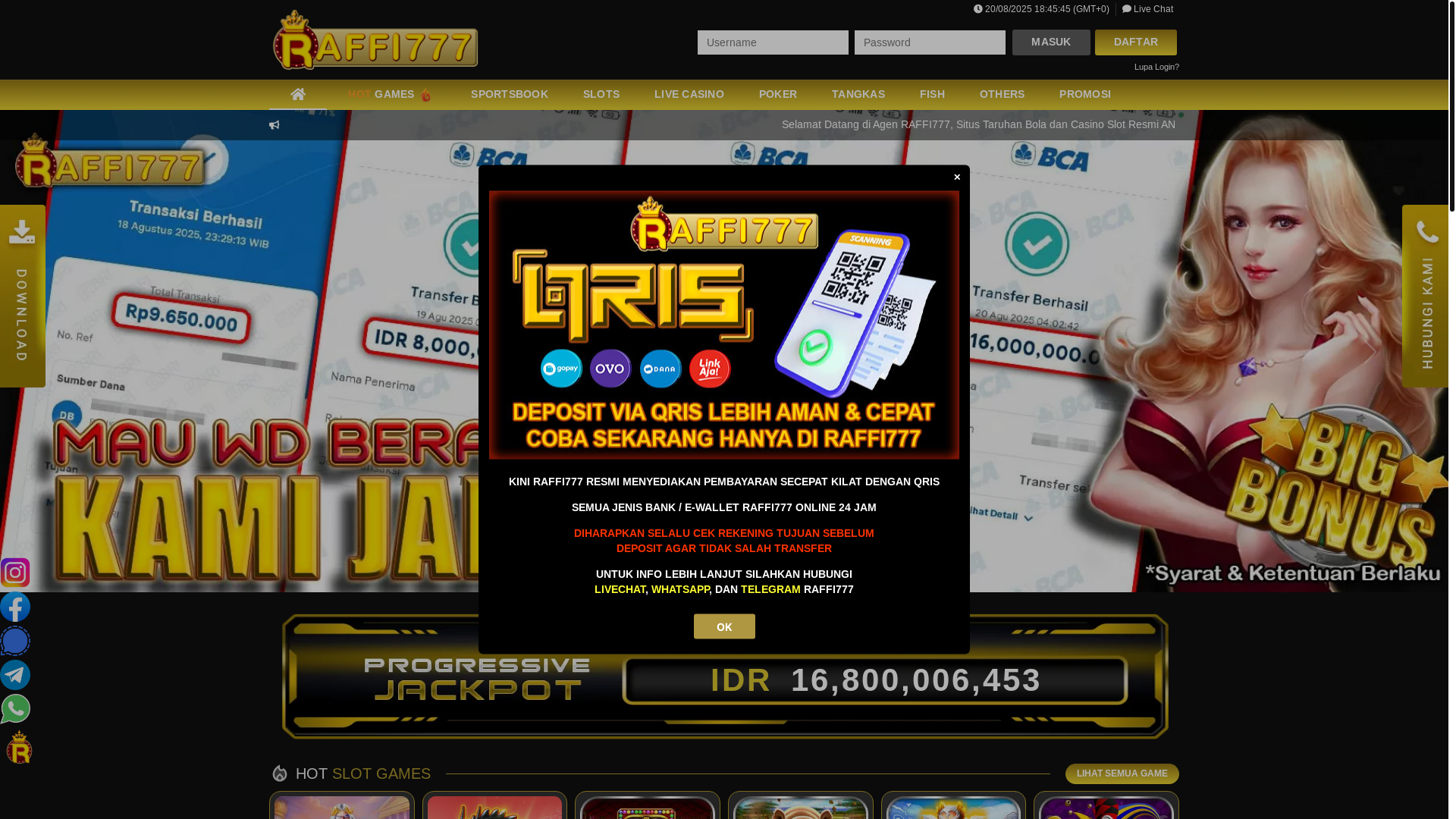 website screenshot of https://raffi777casino.buzz/