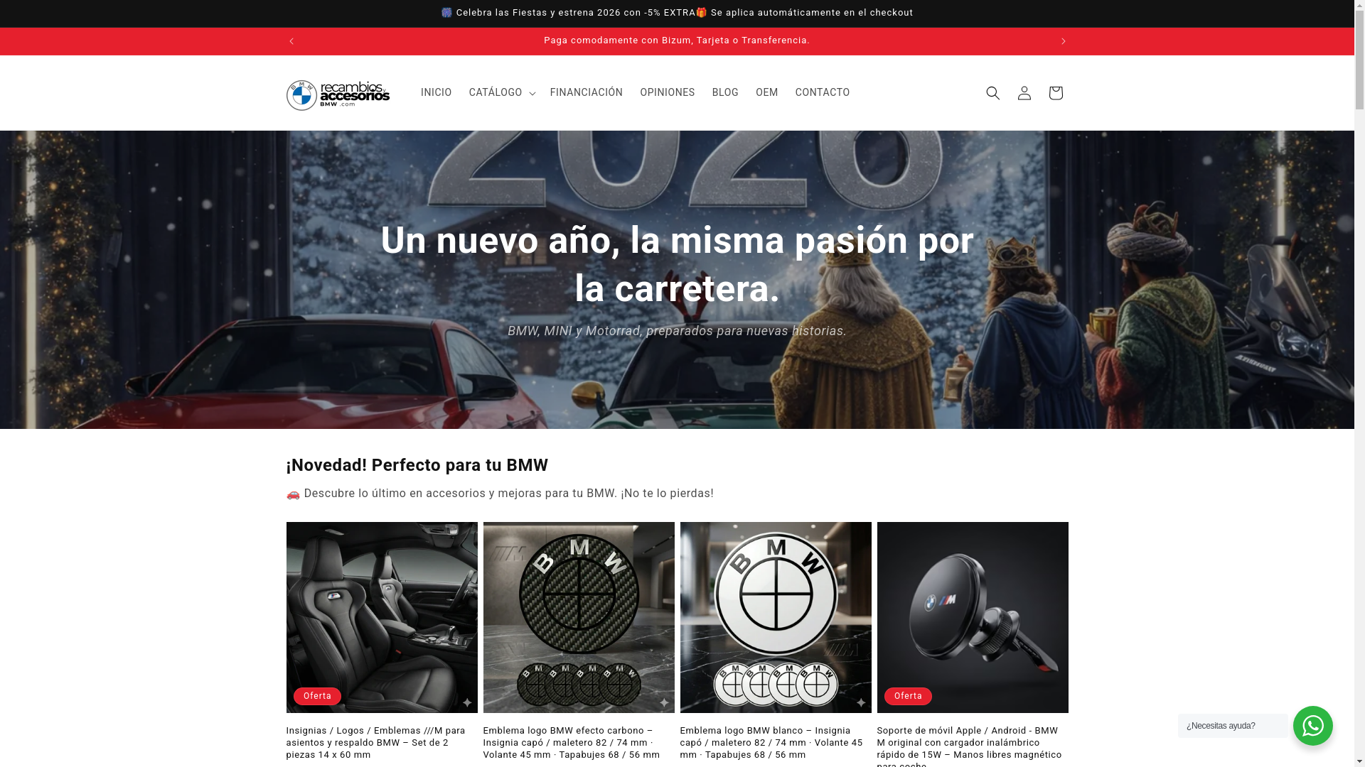 website screenshot of https://recambiosyaccesoriosbmw.com/