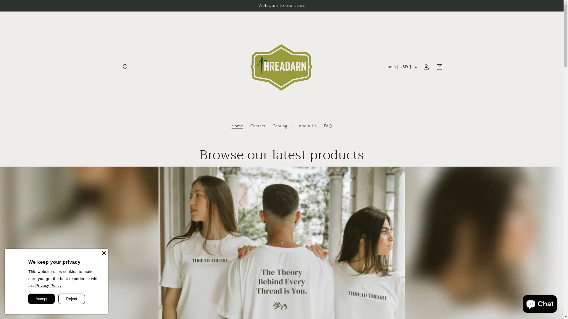 website screenshot of https://threadarn.com/