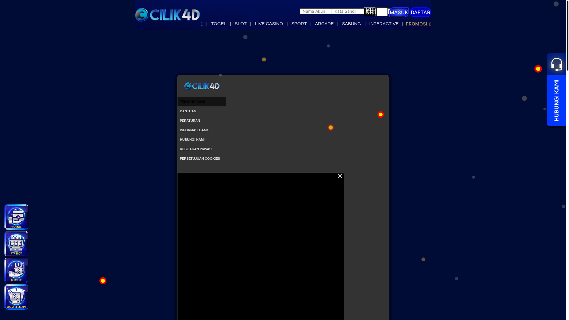 website screenshot of https://cilik4dsukses.com/