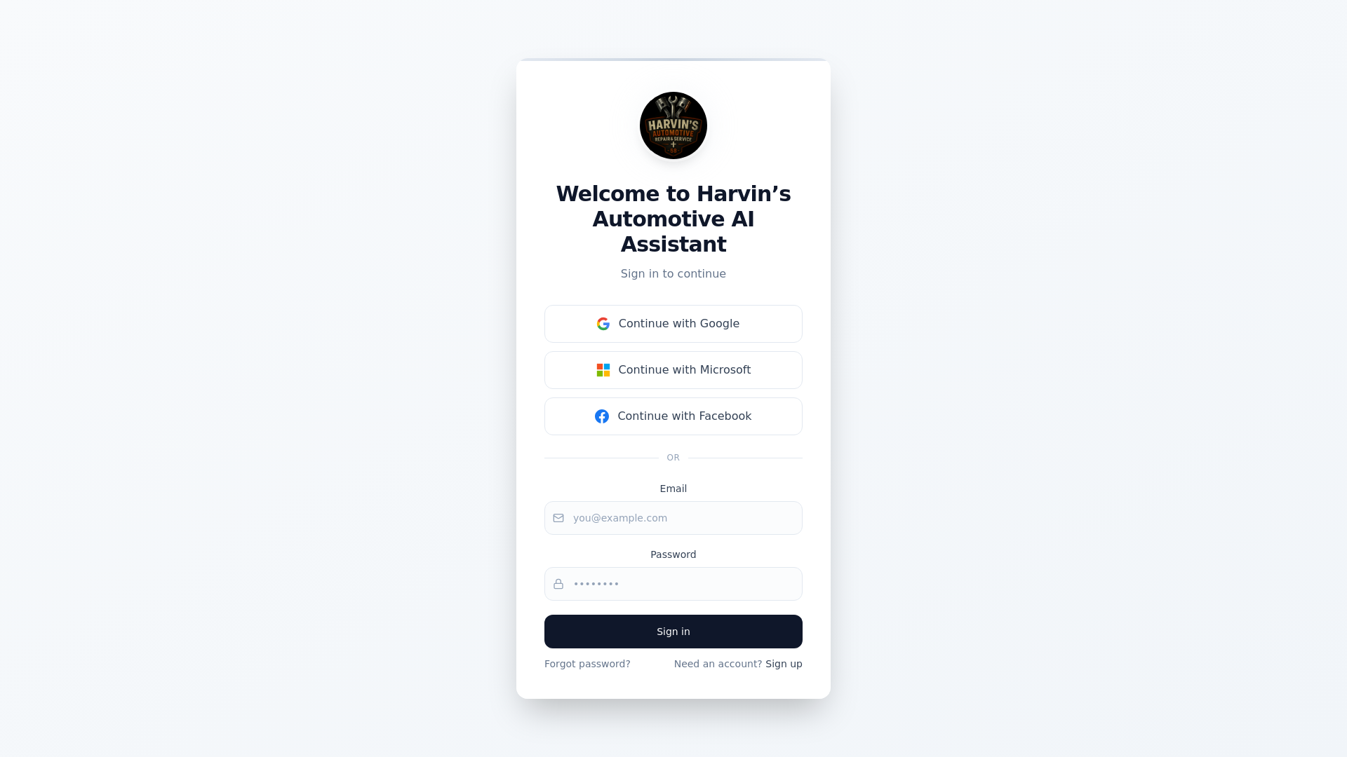 website screenshot of https://harvinsautoai.com/