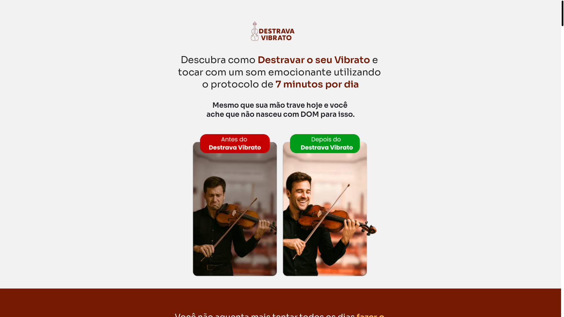 website screenshot of https://destravavibrato.com.br/