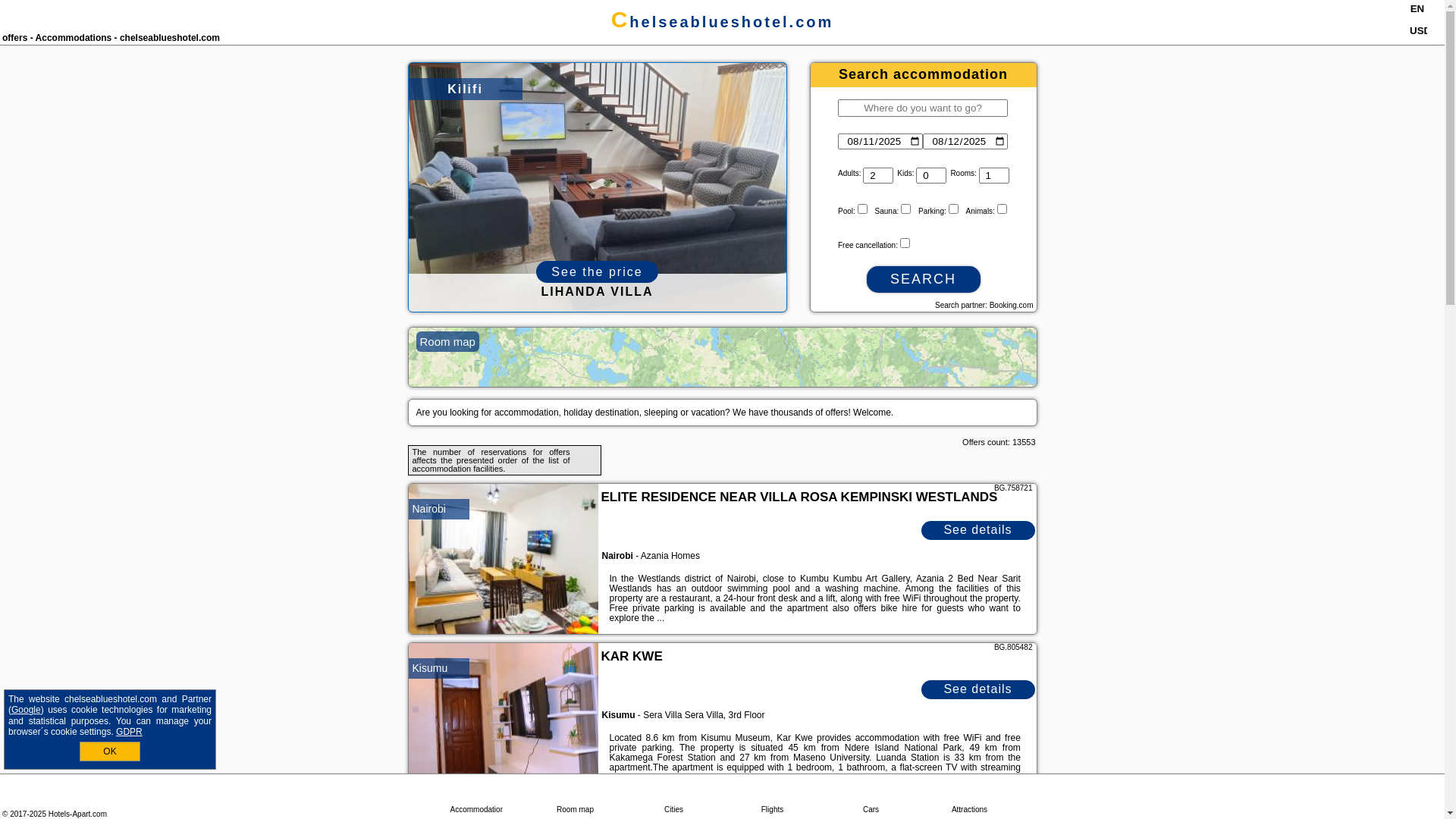 website screenshot of https://chelseablueshotel.com/