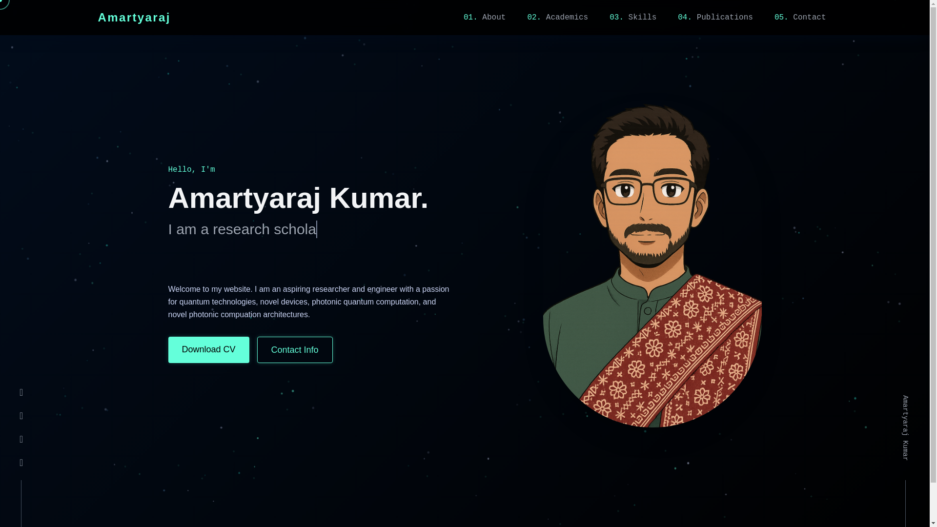 website screenshot of https://amartyarajkumar.pages.dev/