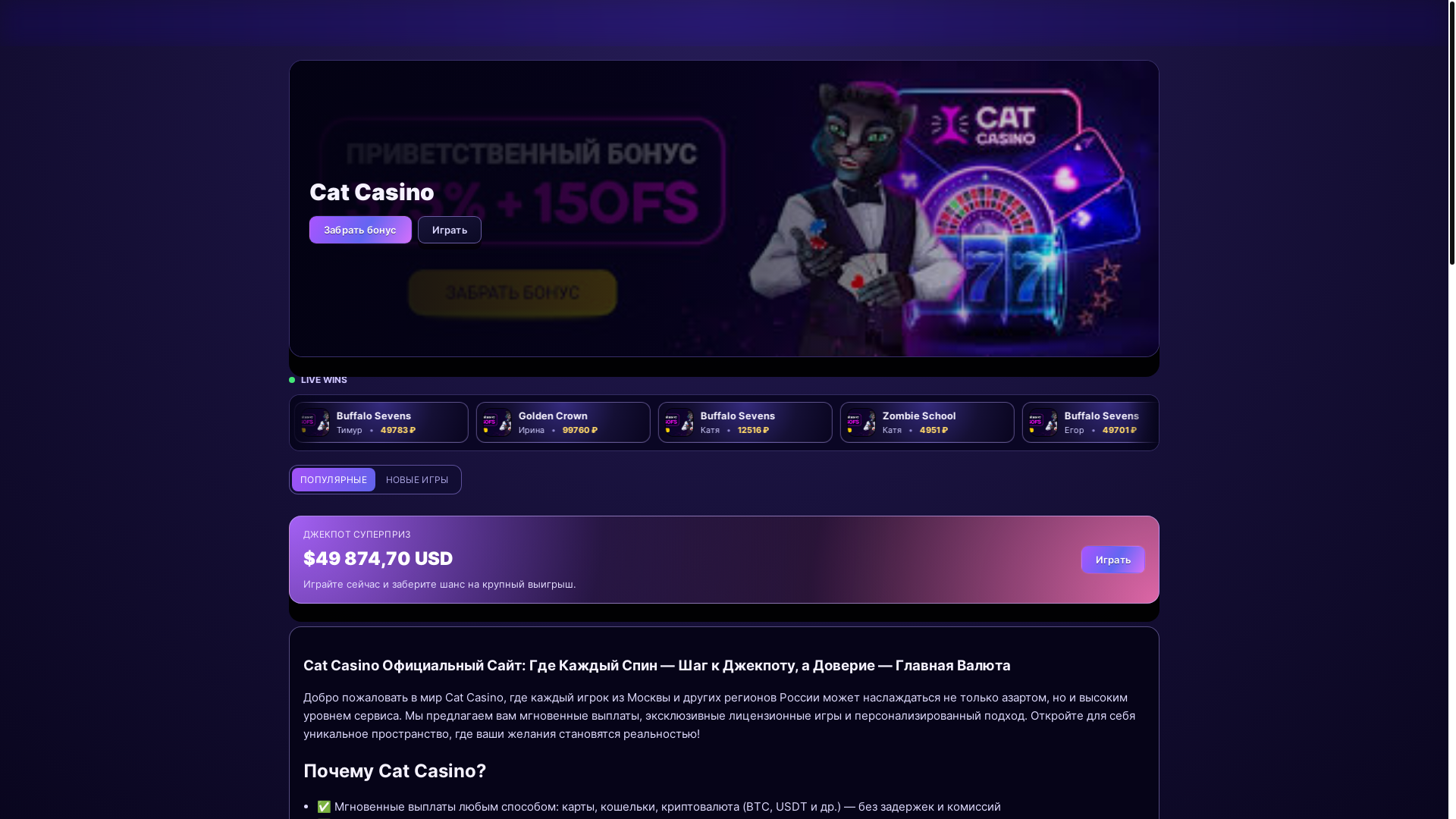 website screenshot of https://cat1333.casino/