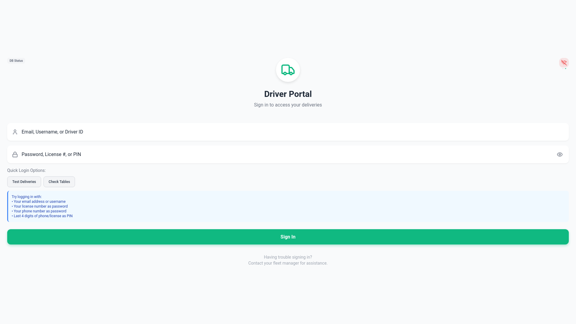 website screenshot of https://partsdriverapp.com/