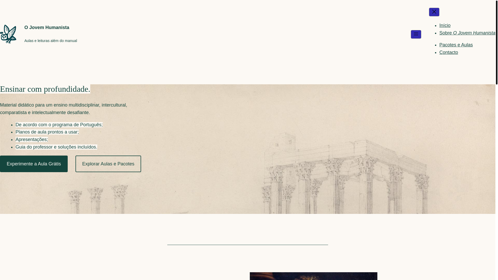 website screenshot of https://jovemhumanista.com/