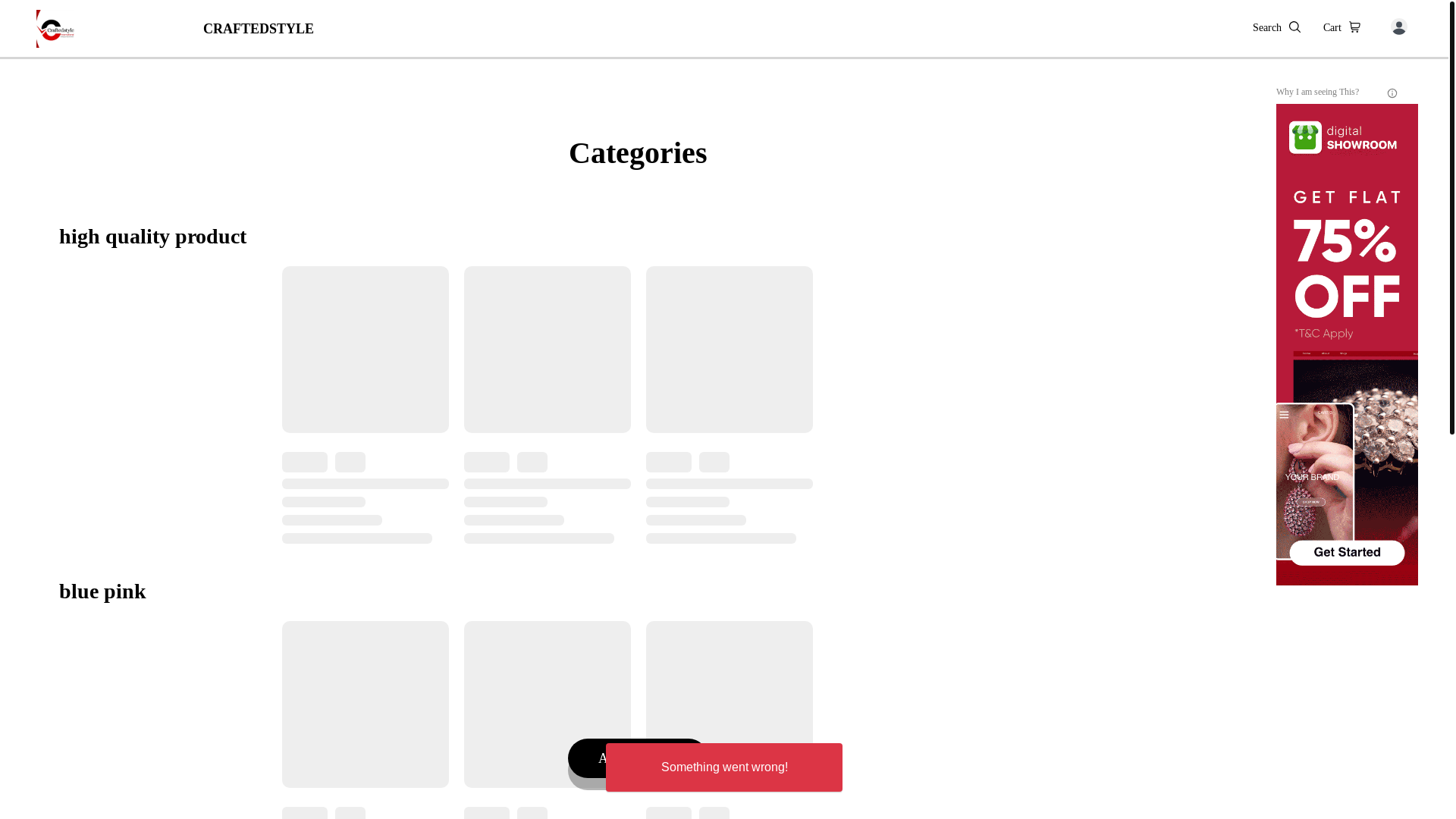 website screenshot of https://craftedstyle.co.in/
