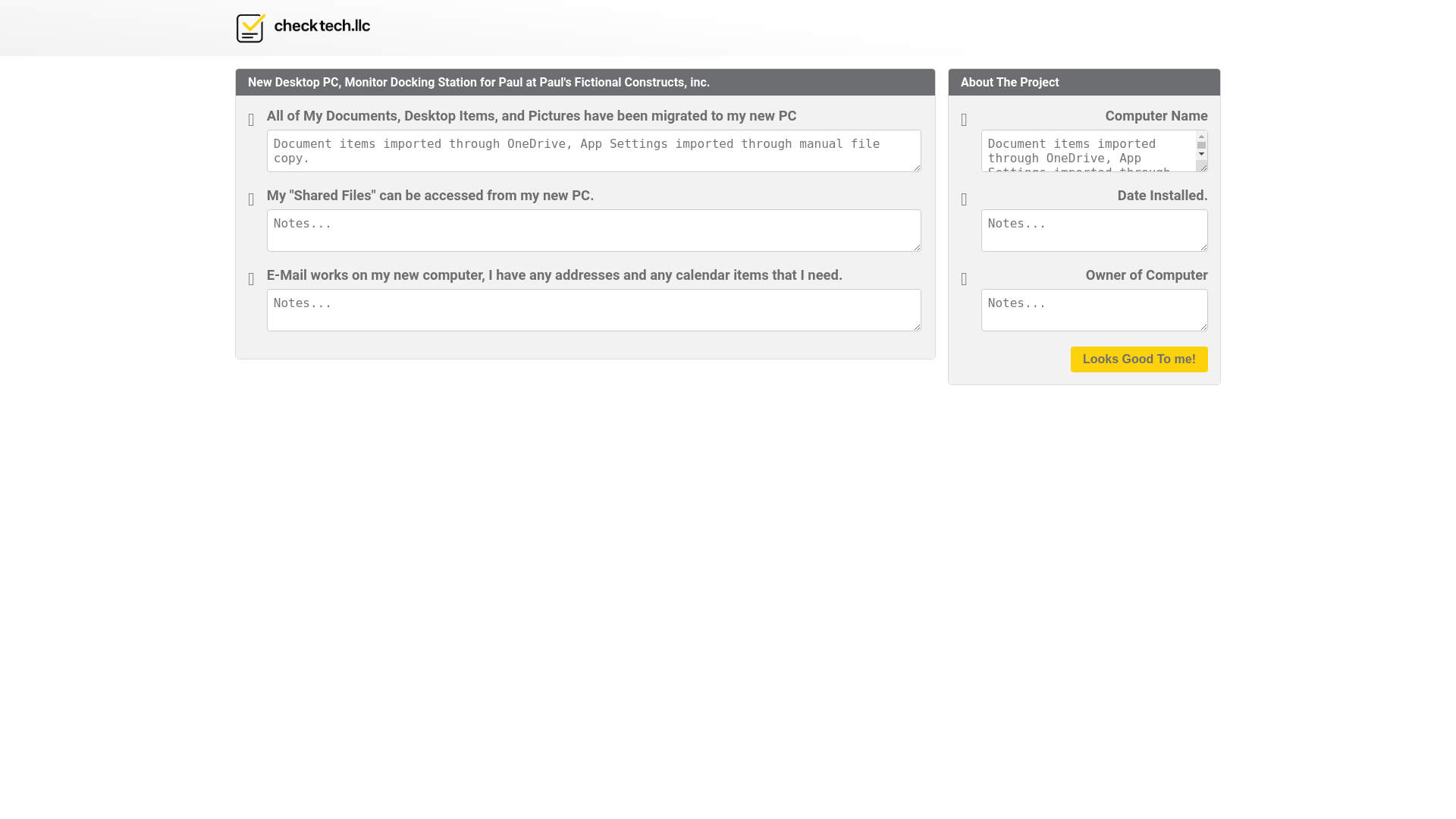 website screenshot of https://techcheck.llc/