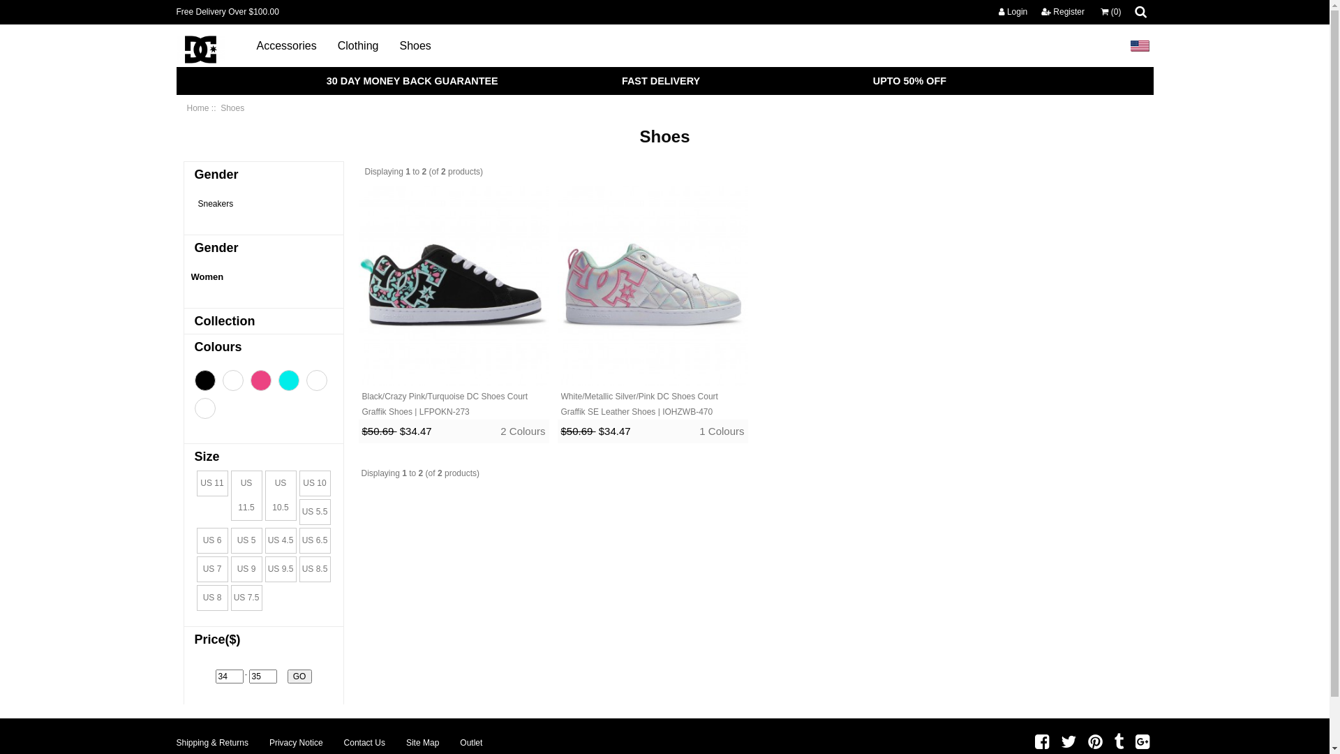 website screenshot of https://www.dcshoesusa.us.com/collections/shoes-c-5.html?coll=Court+Graffik&color=pink&gender=3