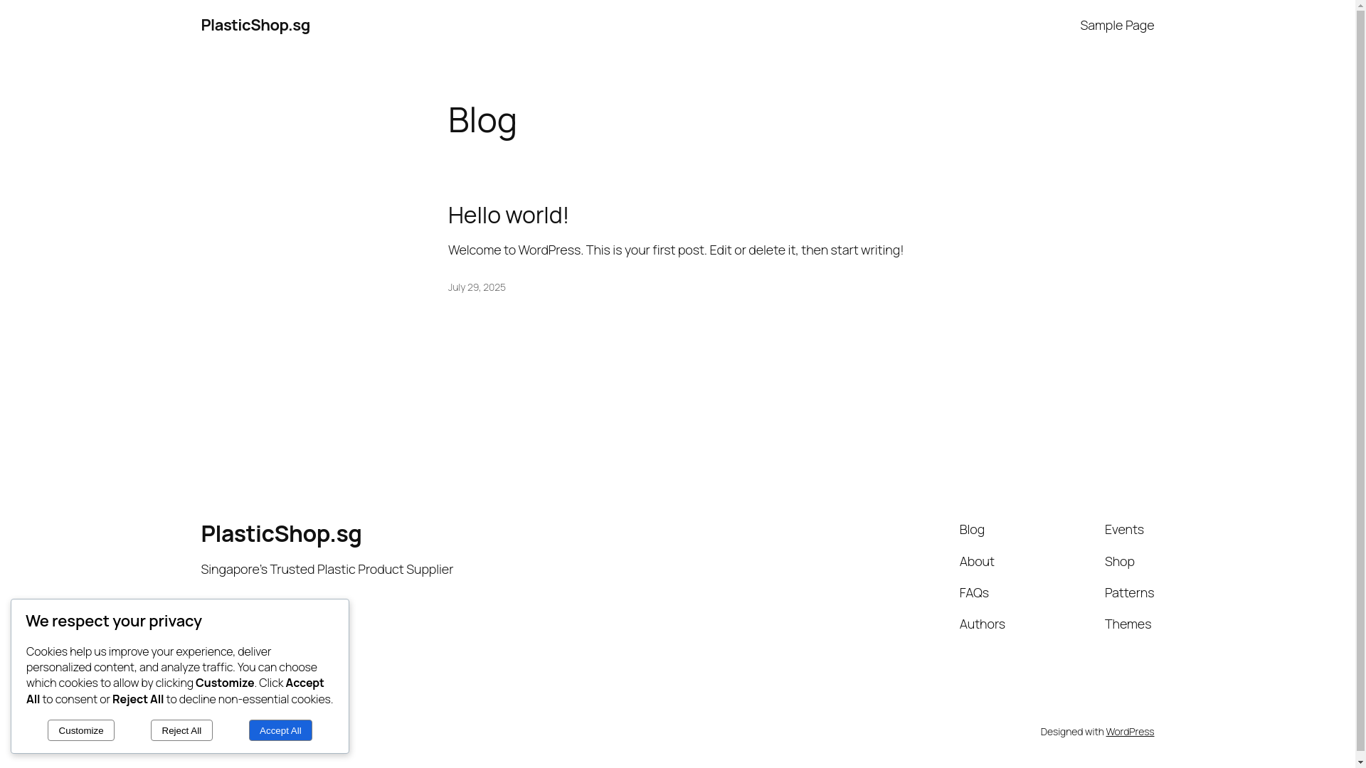 website screenshot of https://plasticshop.sg/