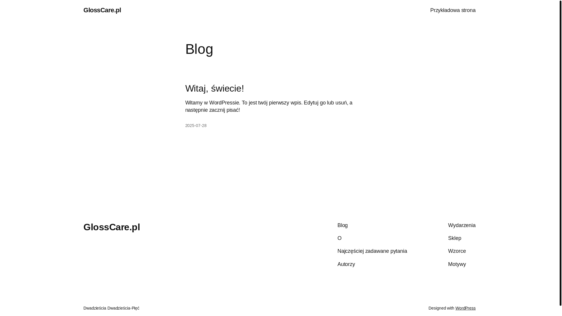 website screenshot of https://glosscare.pl/
