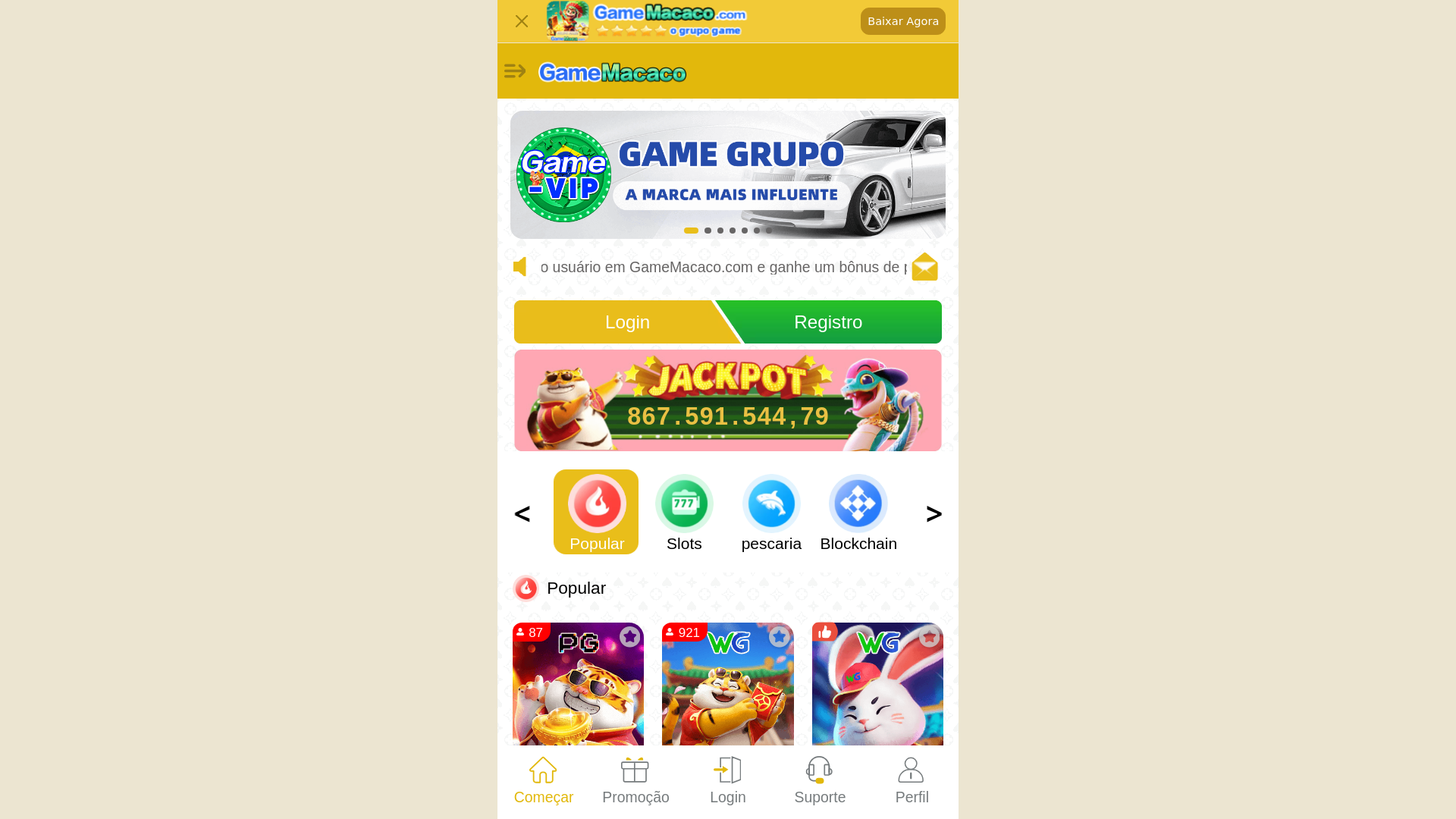 website screenshot of https://gamemacaco5.com/