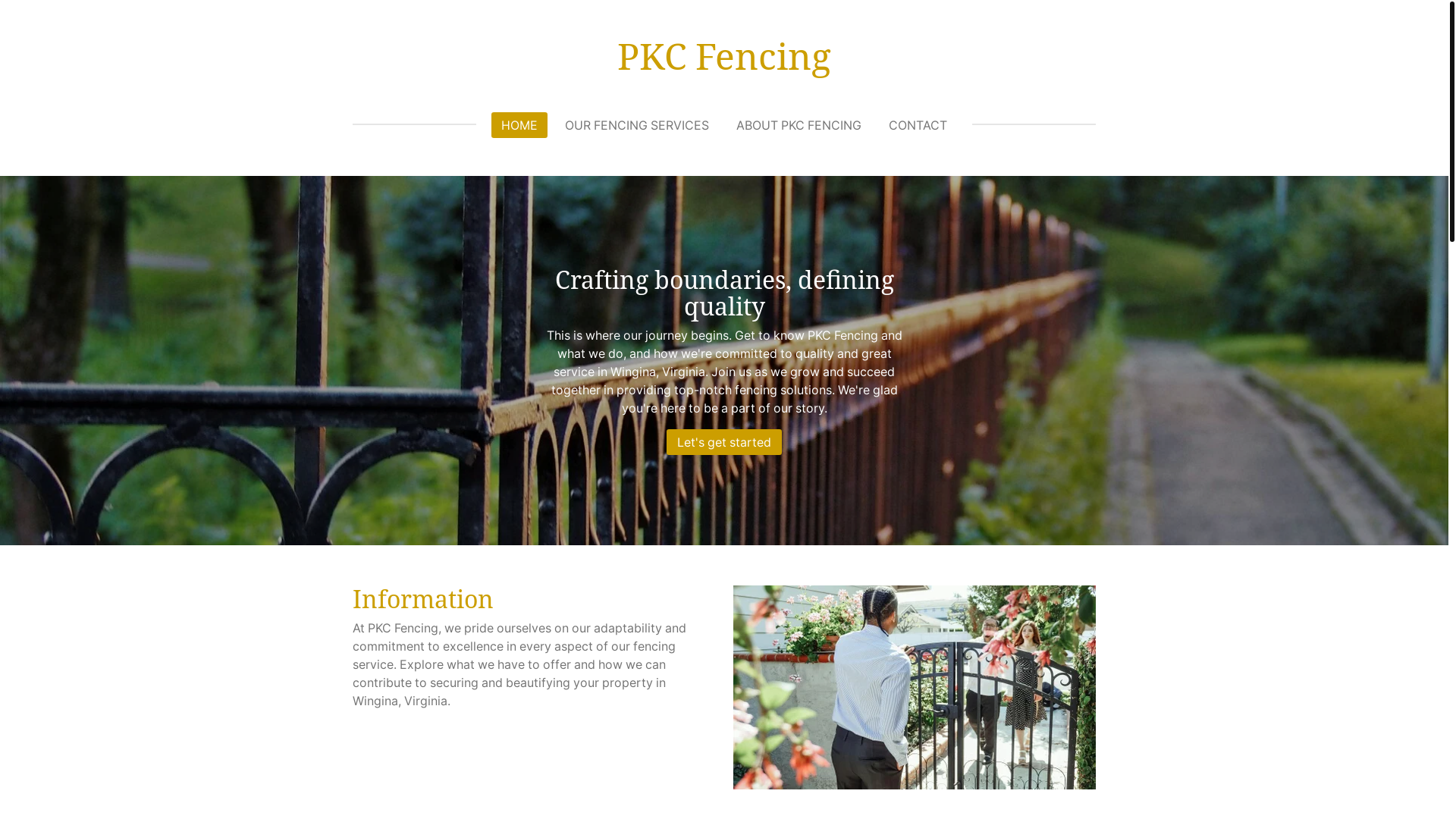 website screenshot of https://pkcfencing.net/