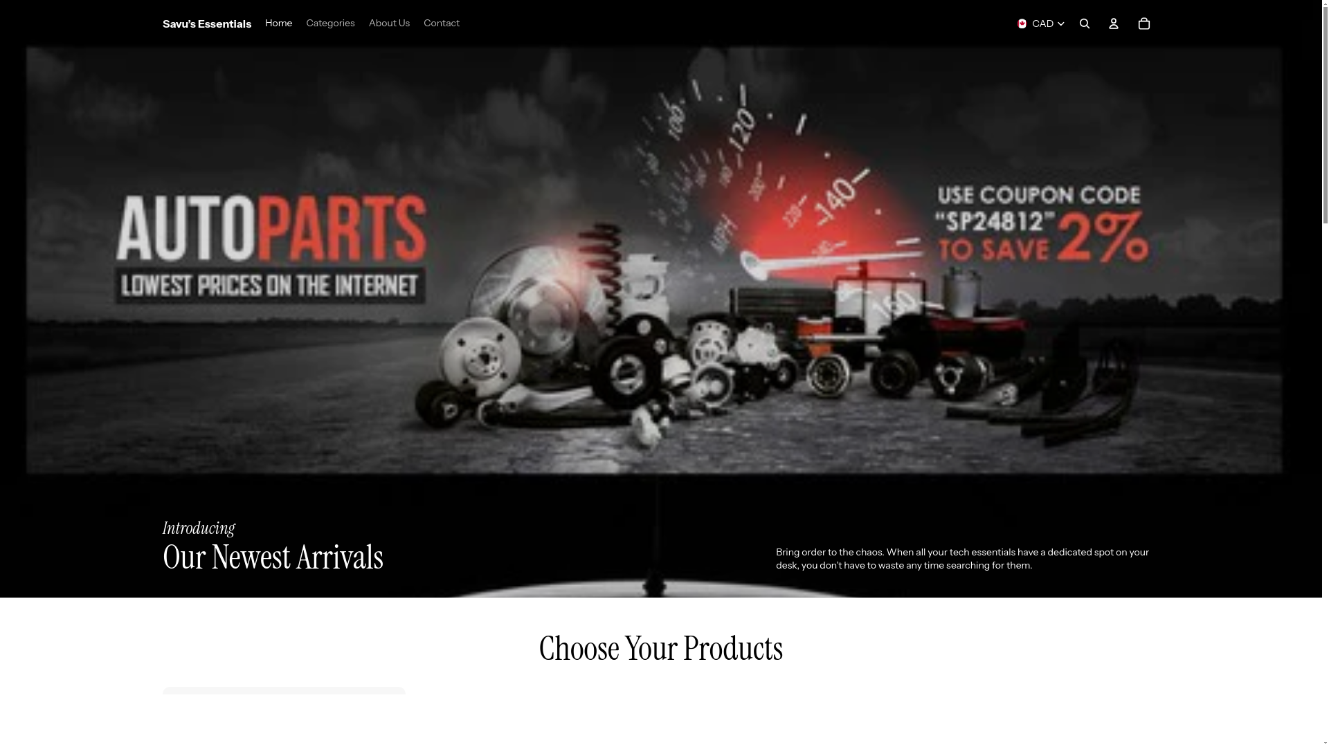 website screenshot of https://savusessentials.com/