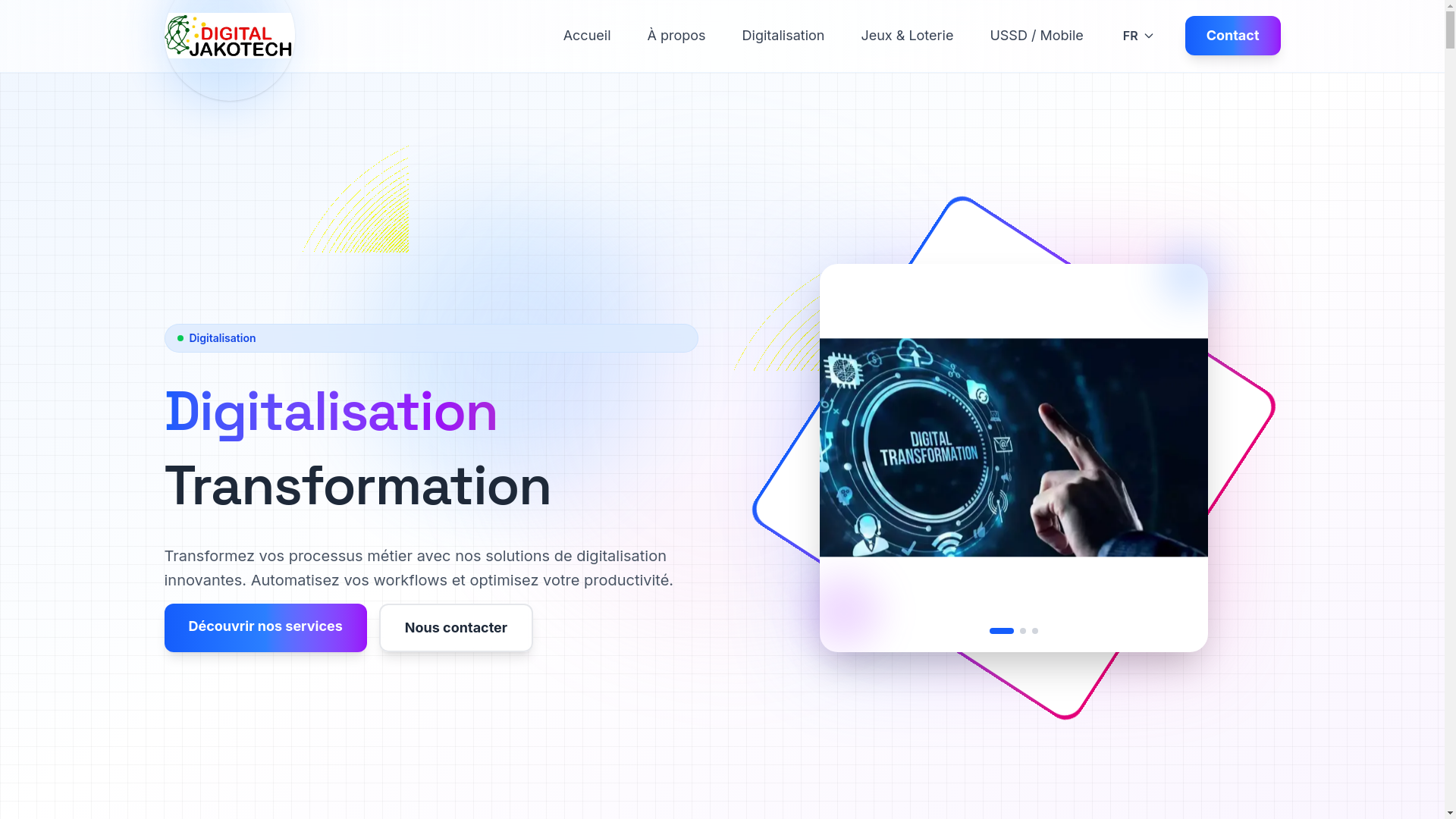 website screenshot of https://djakotech.com/