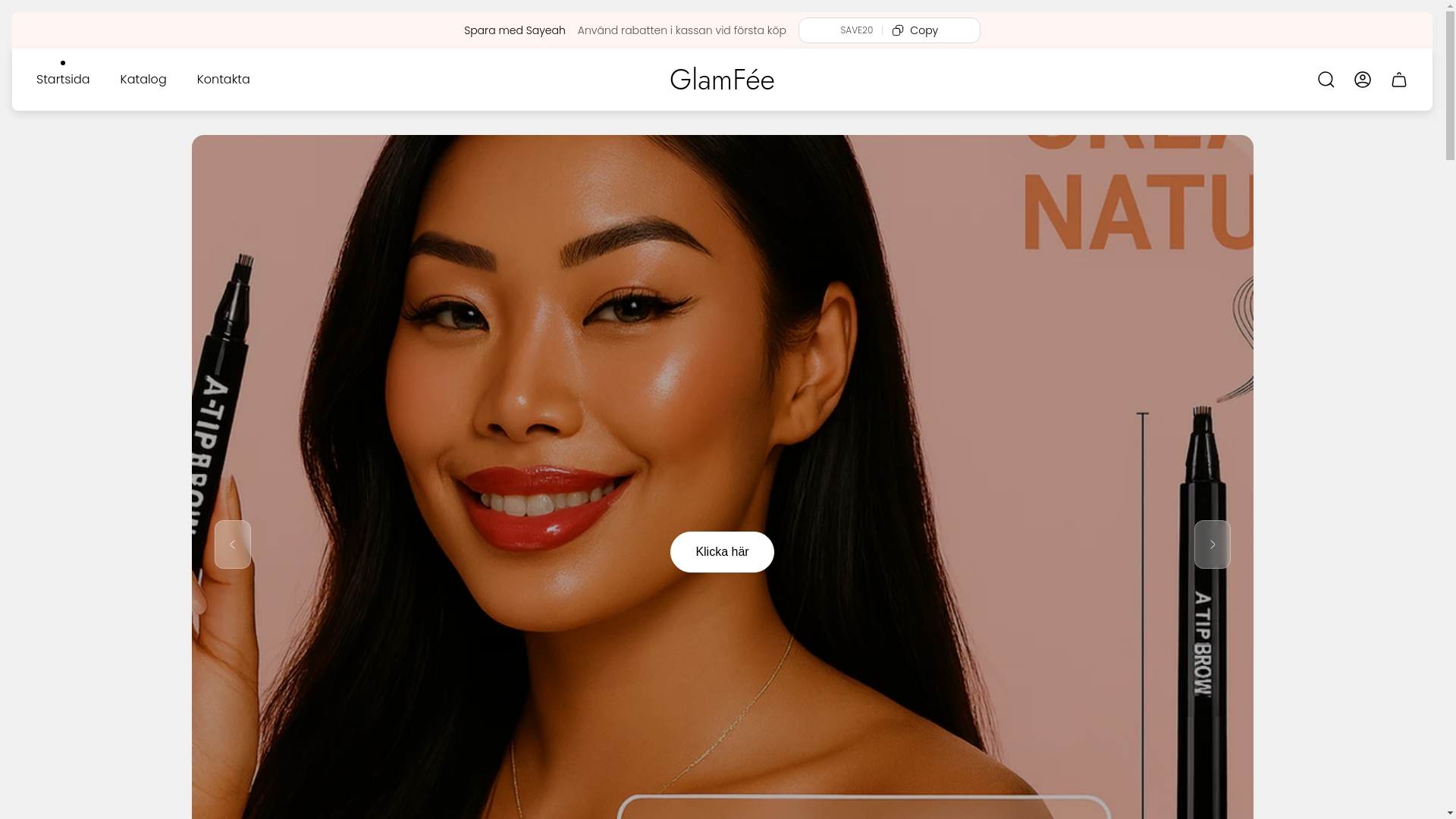 website screenshot of https://glamfee.com/