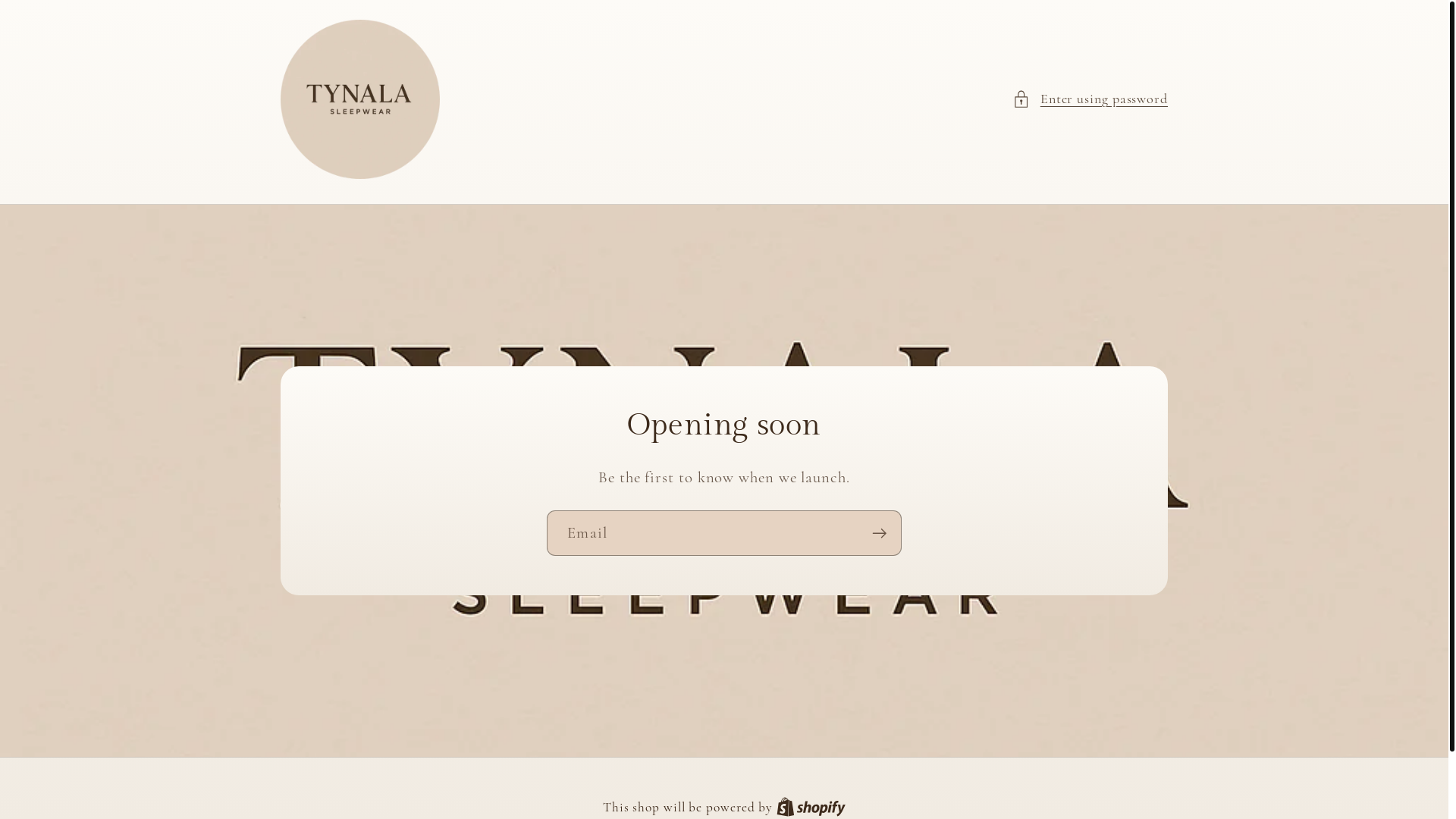 website screenshot of https://tynala.com/