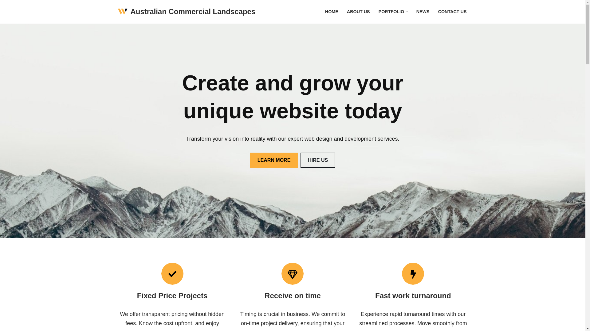 website screenshot of https://australiancommerciallandscapes.com.au/