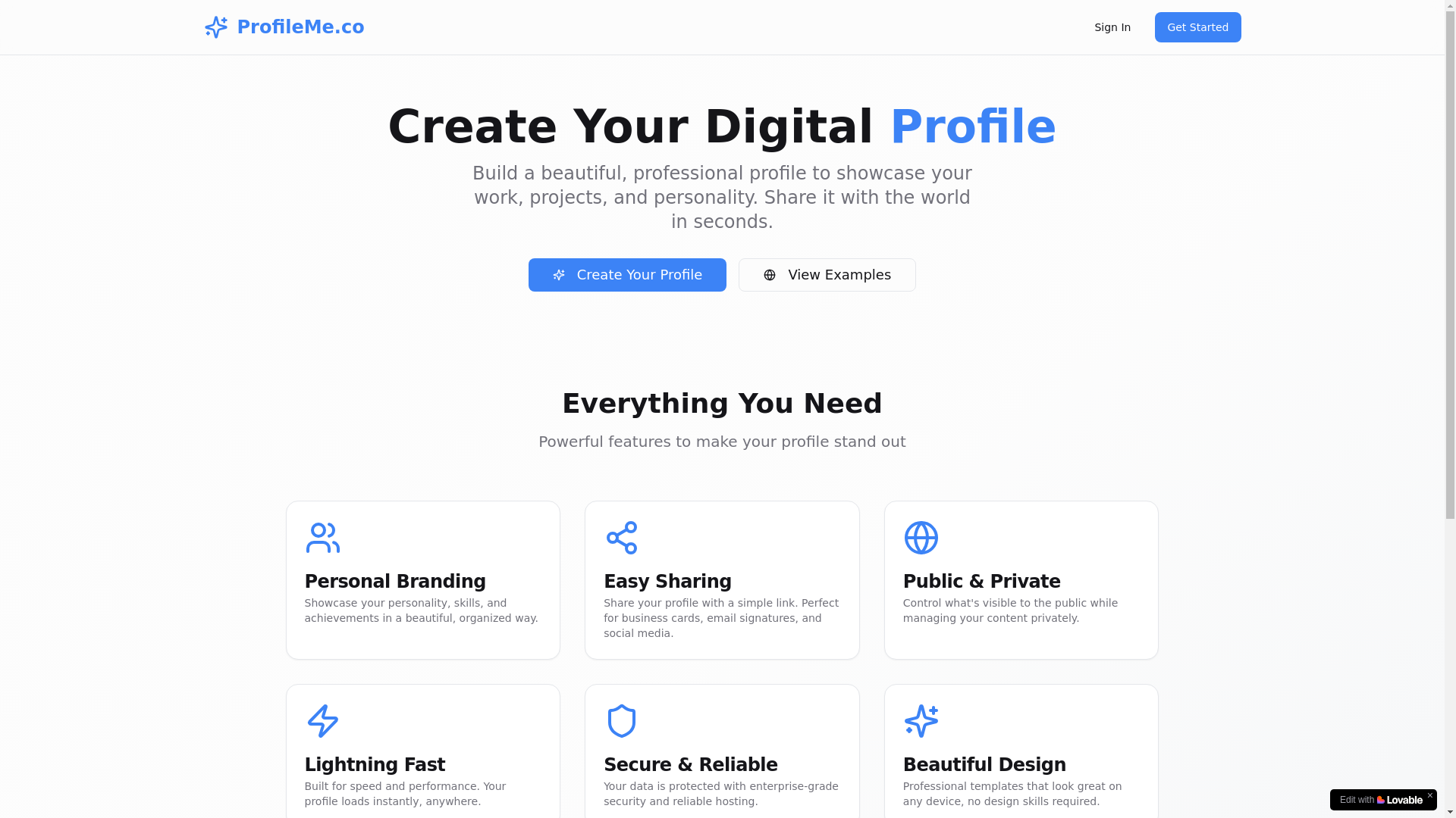 website screenshot of https://brandprofile.me/