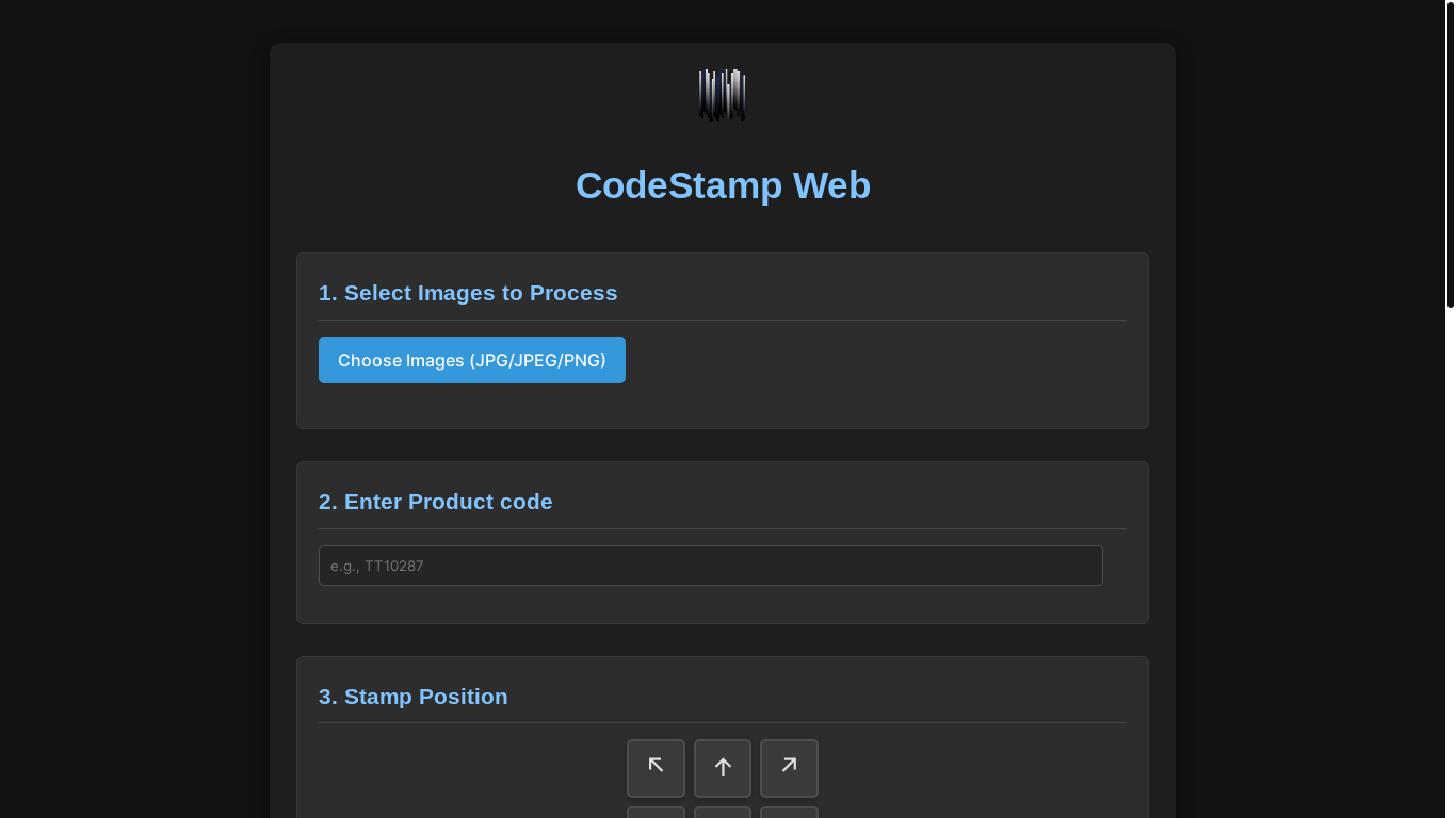 website screenshot of https://codestampweb.pages.dev/