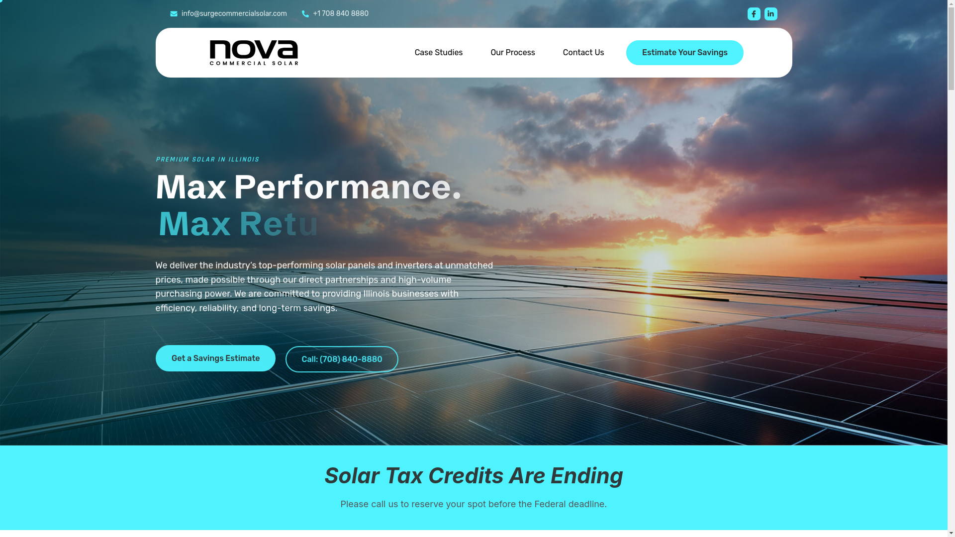 website screenshot of https://surgecommercialsolar.com/