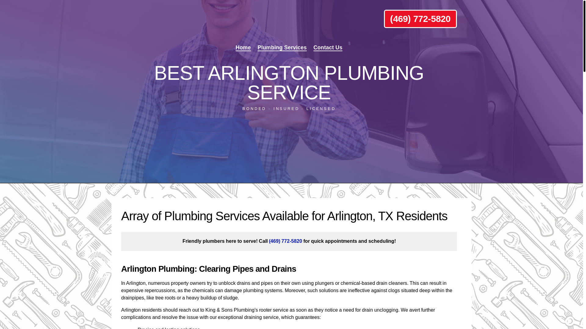 website screenshot of https://kingplumbing.pro/
