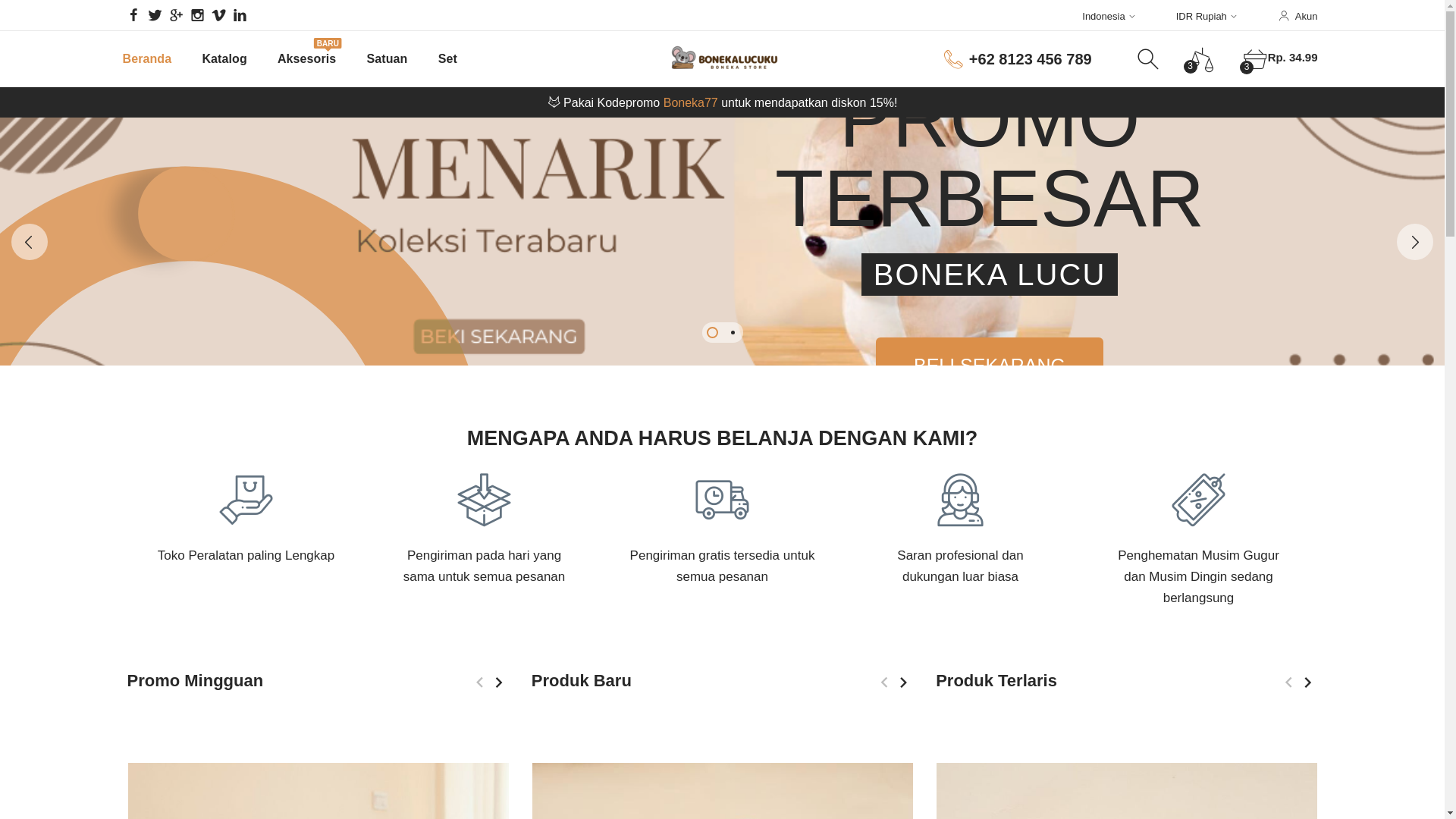 website screenshot of https://bonekalucuku.online/