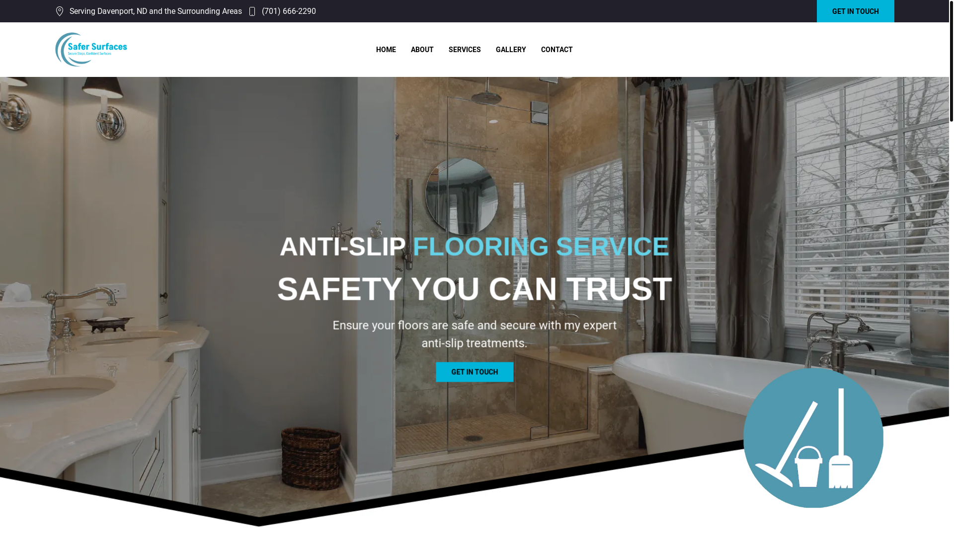 website screenshot of https://safersurfacesnd.com/