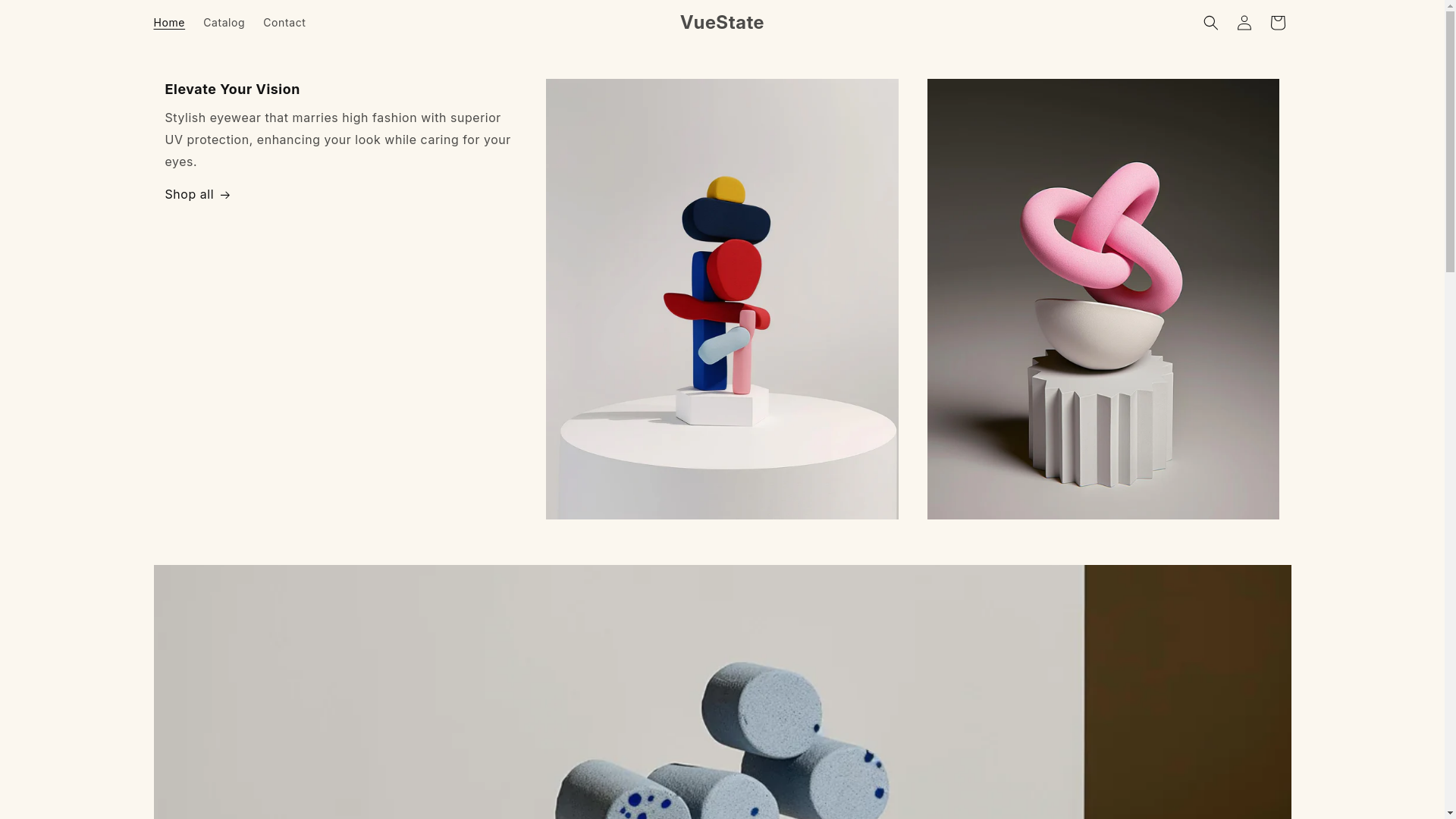 website screenshot of https://vuestate.shop/