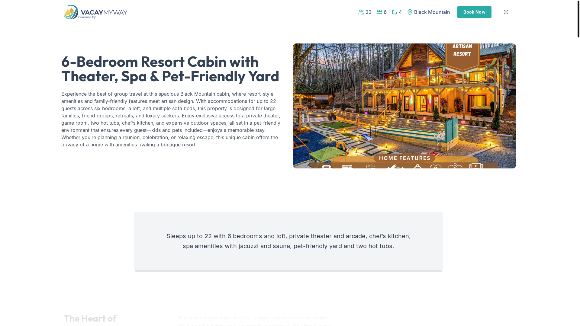 website screenshot of https://arcadecabin.holiday/