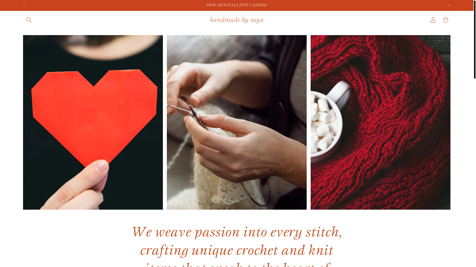 website screenshot of https://handmadebytaya.com/