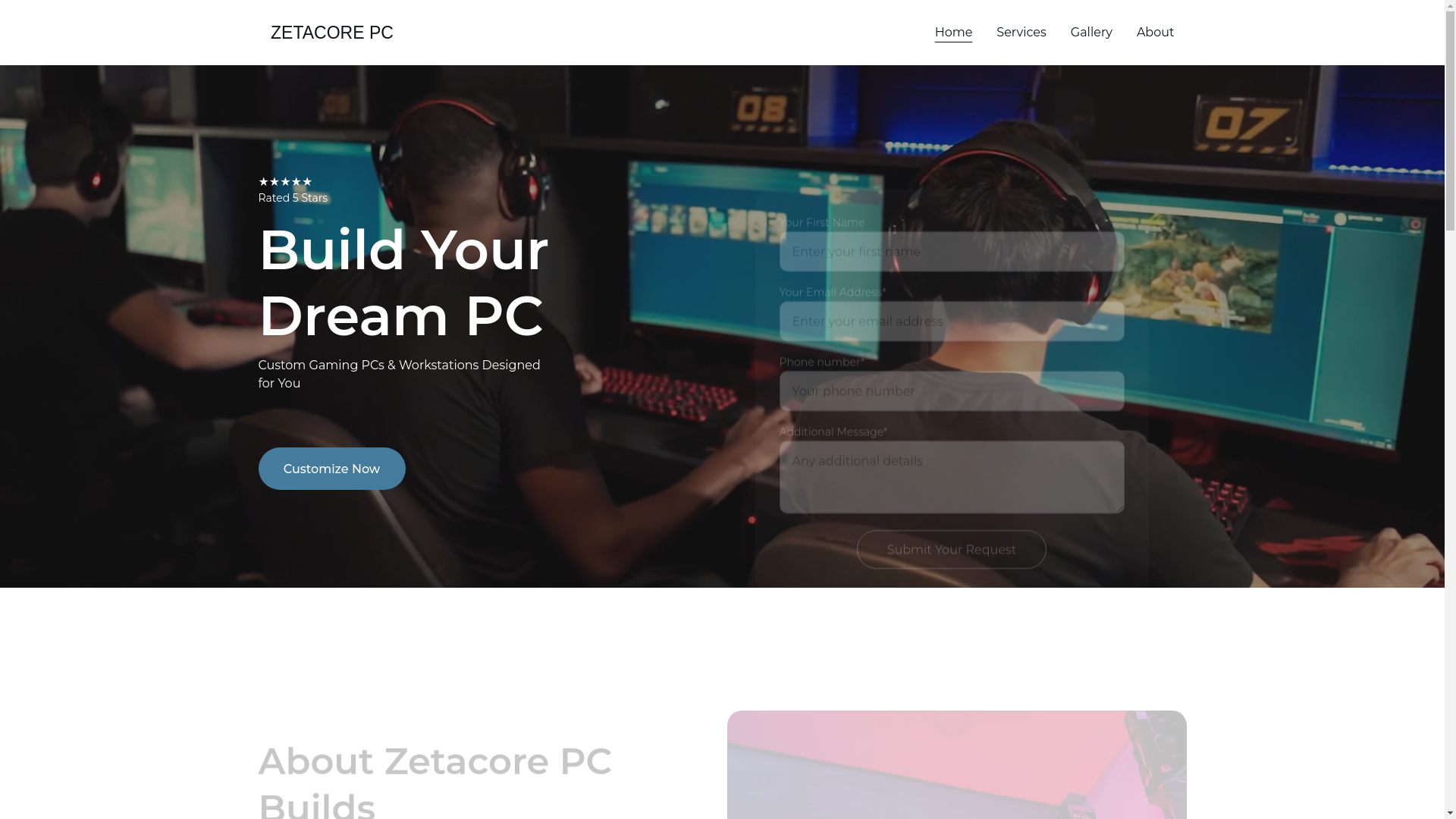 website screenshot of https://zetacorepc.store/