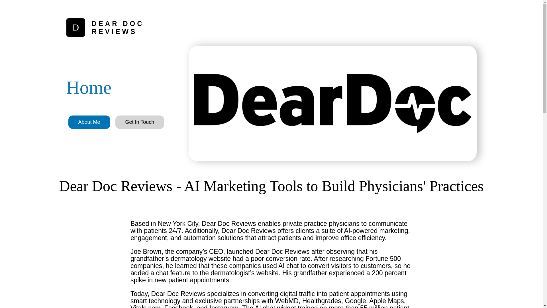 website screenshot of https://dear-doc-reviews.com/