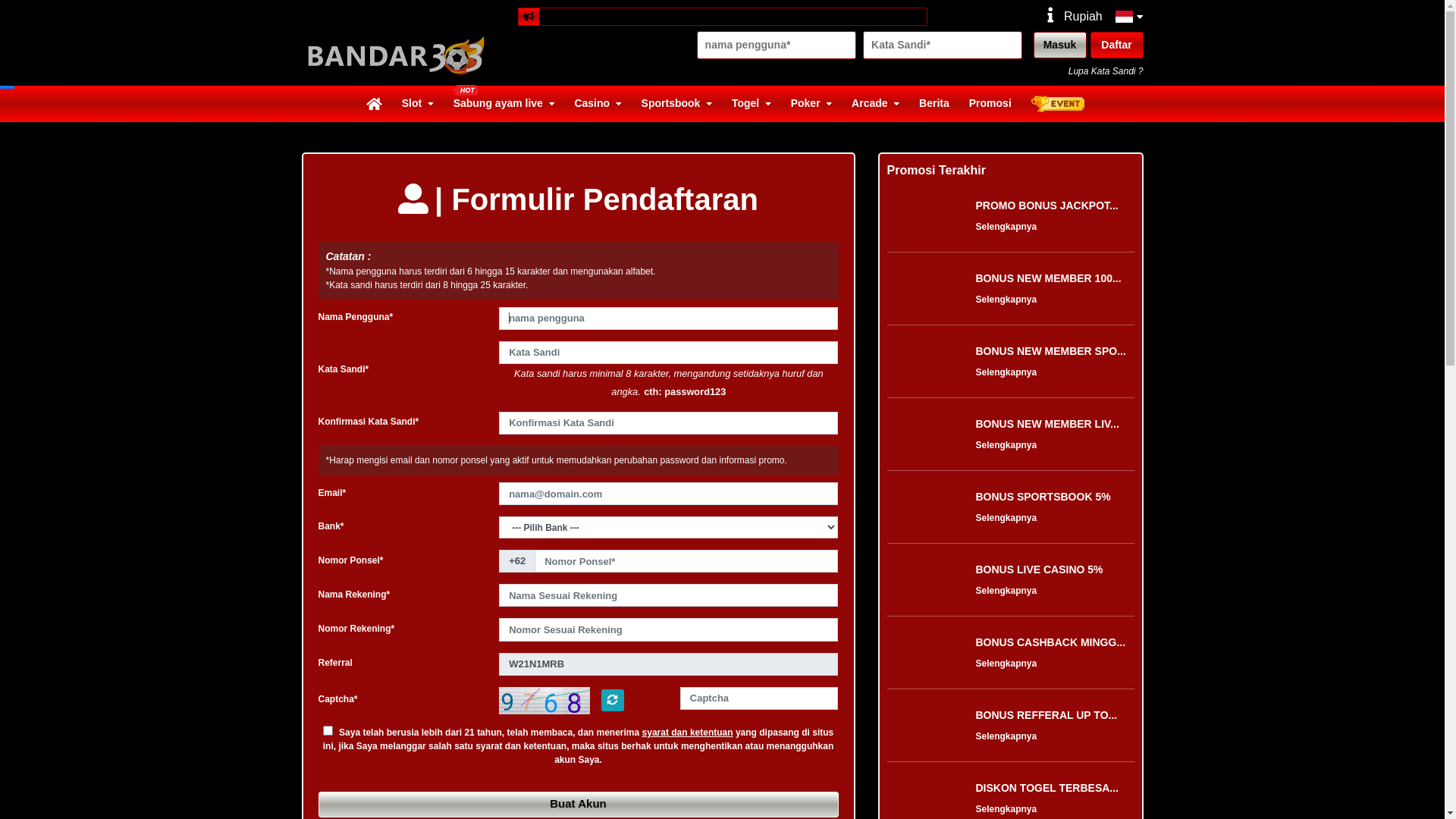 website screenshot of https://link-home-bandar303.pages.dev/