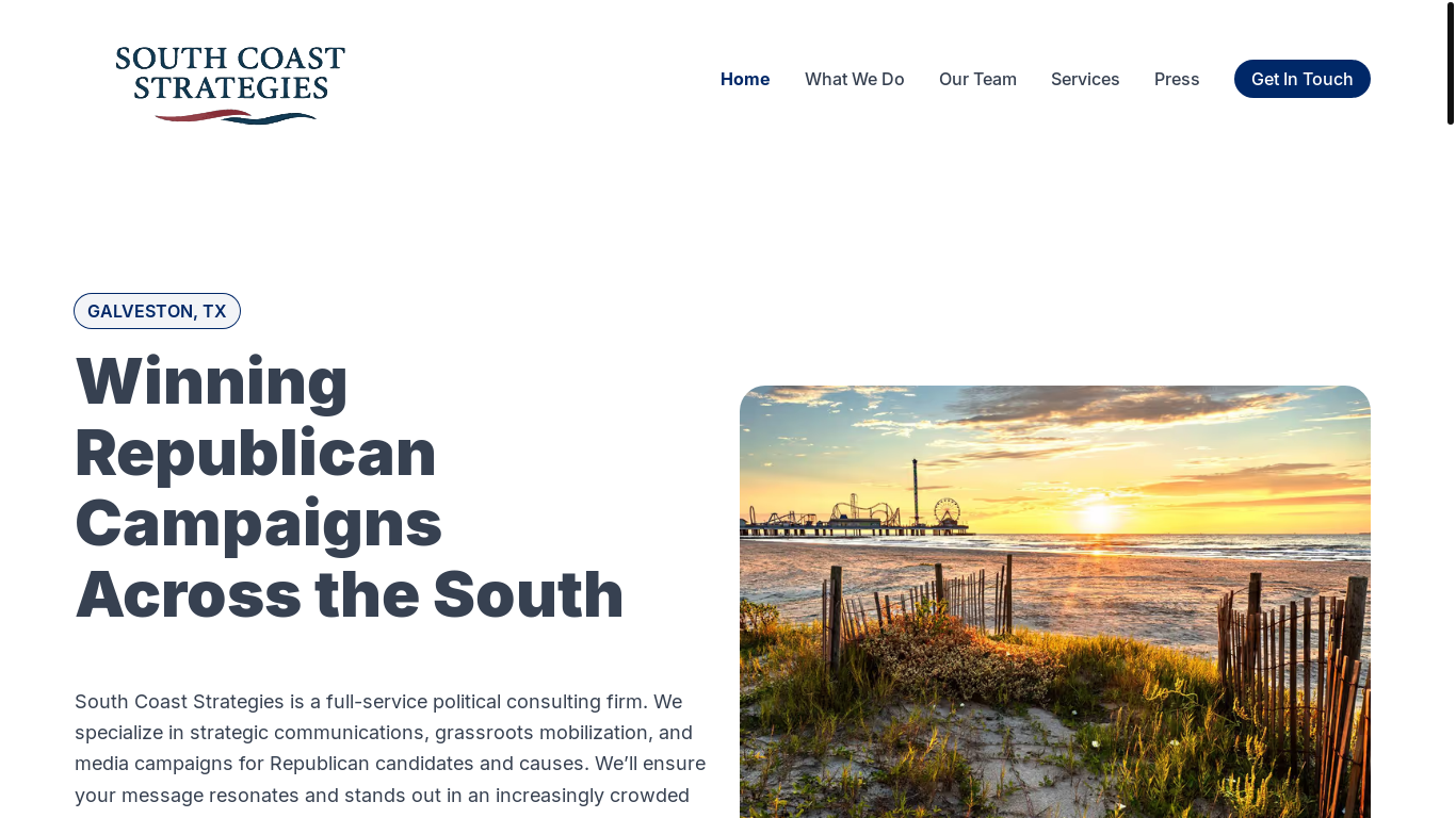 website screenshot of http://southcoaststrategy.com/
