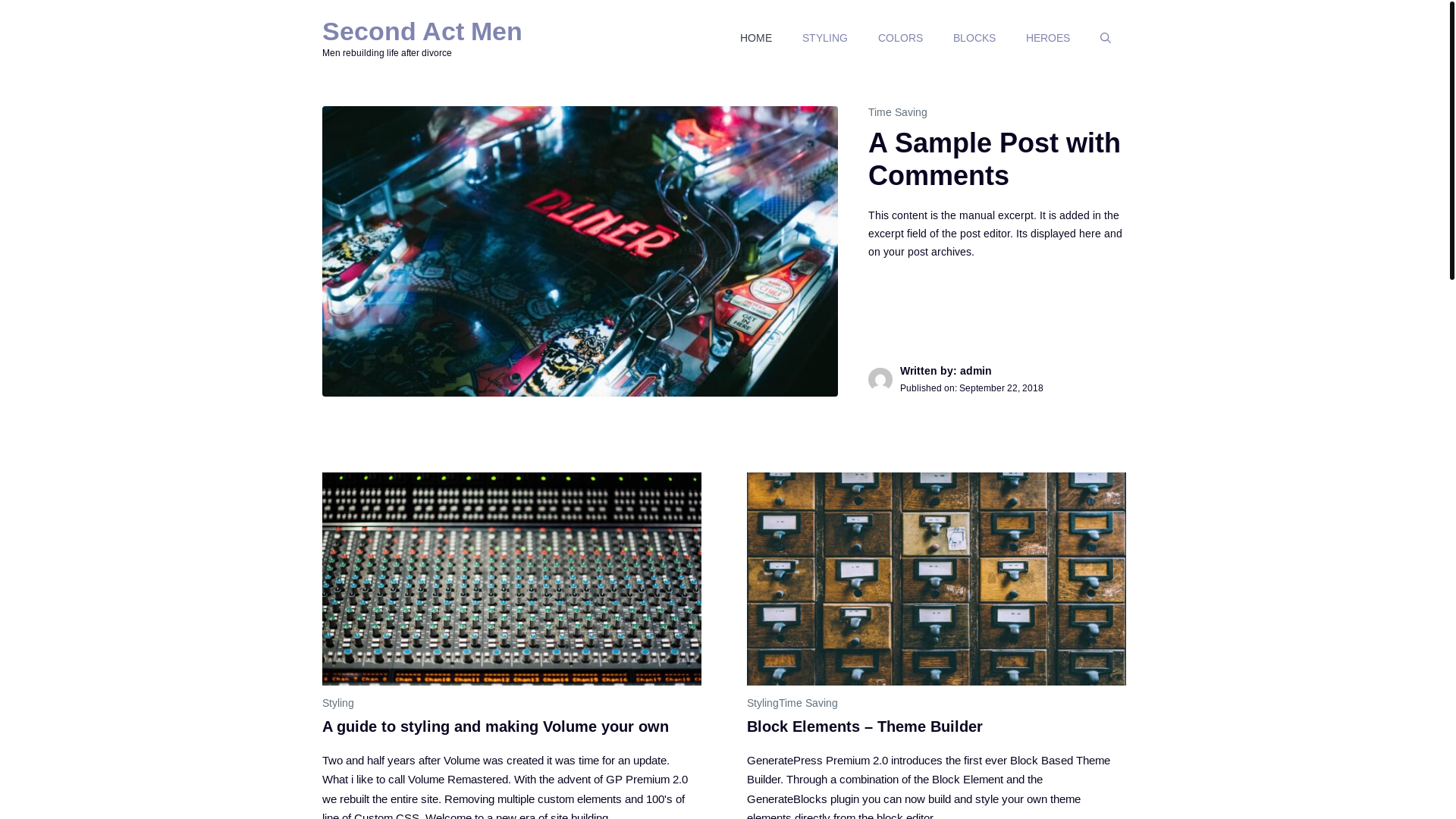 website screenshot of https://secondactmen.com/