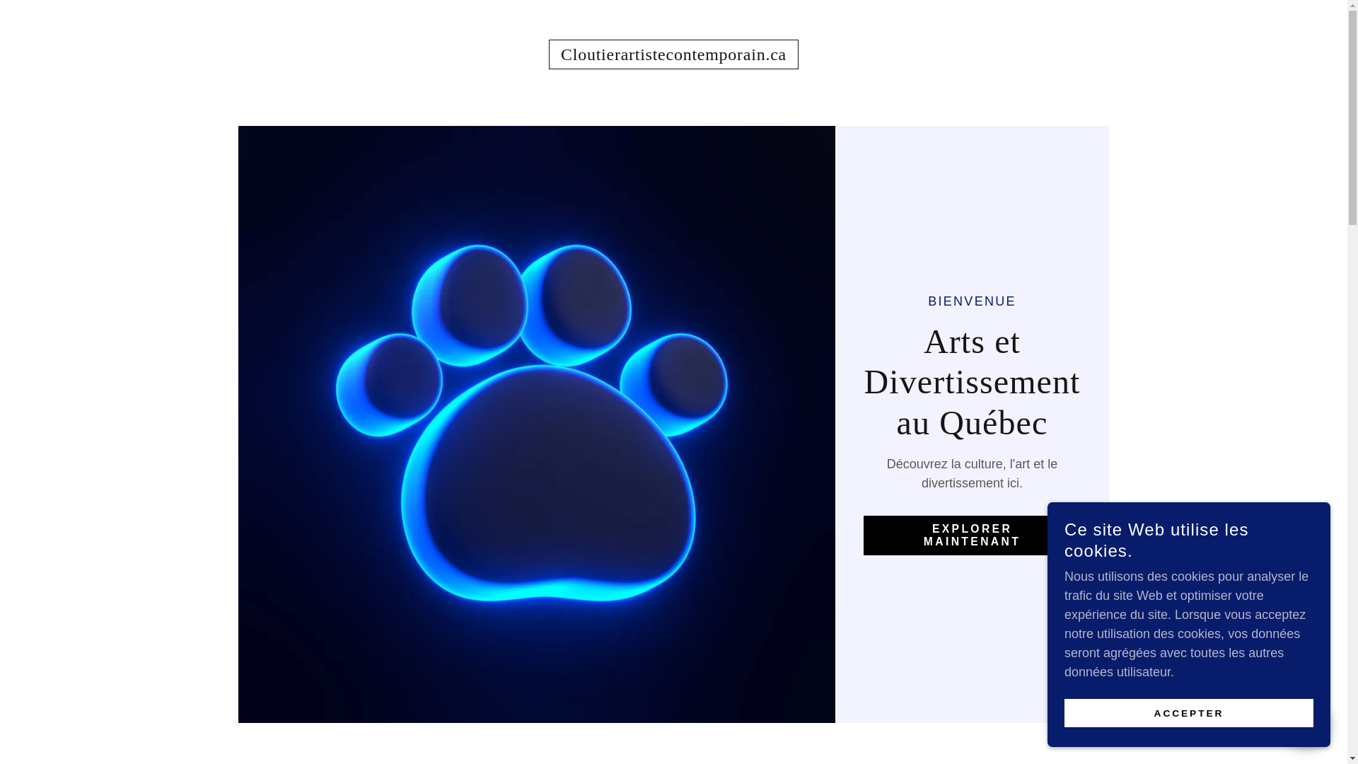 website screenshot of https://cloutierartistecontemporain.ca/