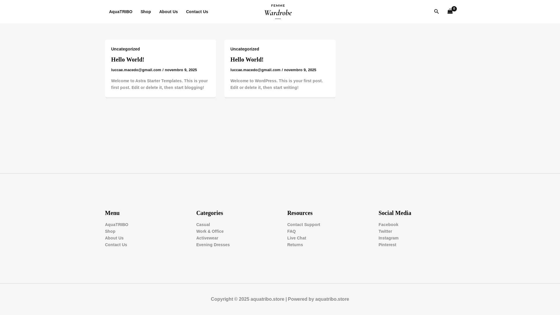 website screenshot of https://aquatribo.store/