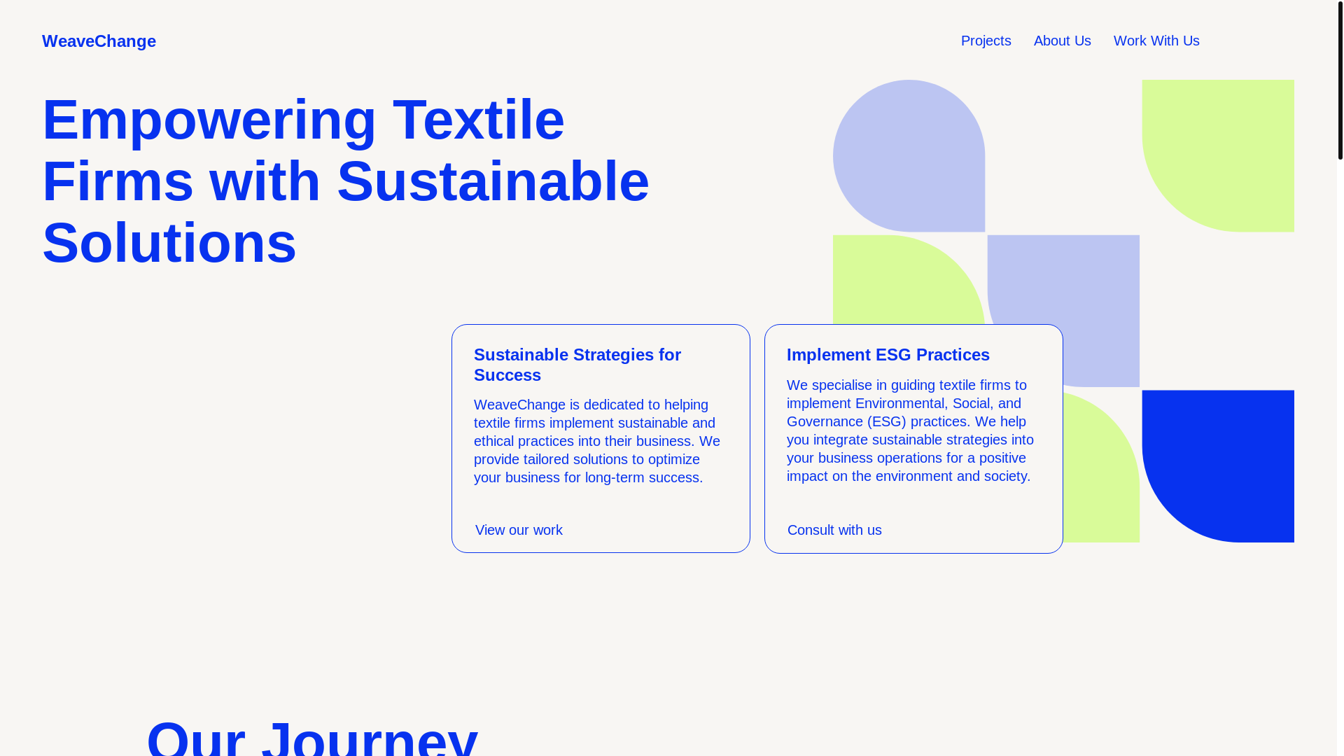 website screenshot of https://weavechange.co.in/