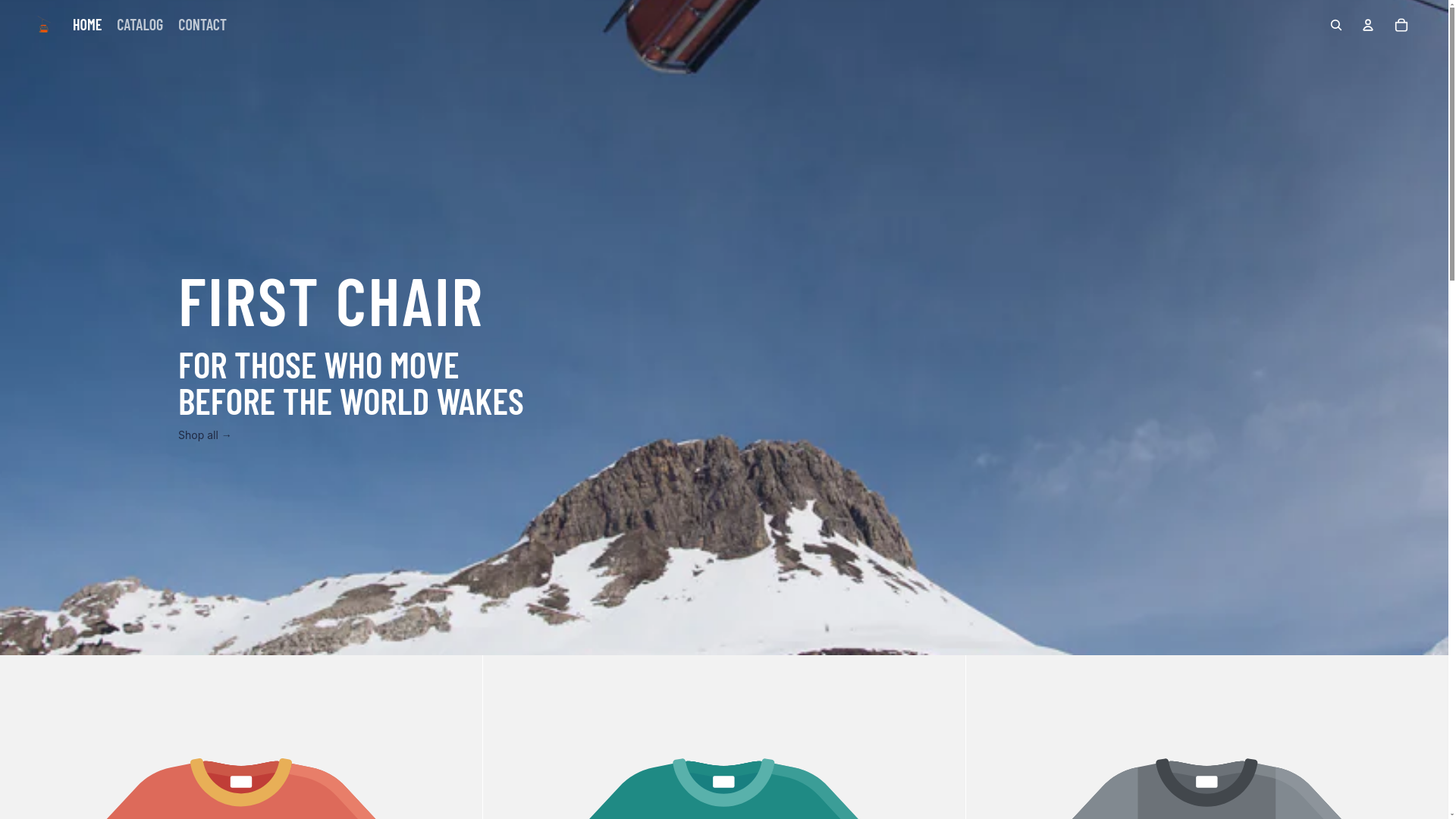 website screenshot of https://firstchair.shop/