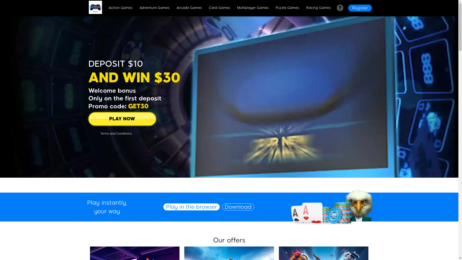 website screenshot of https://winak8win.com/