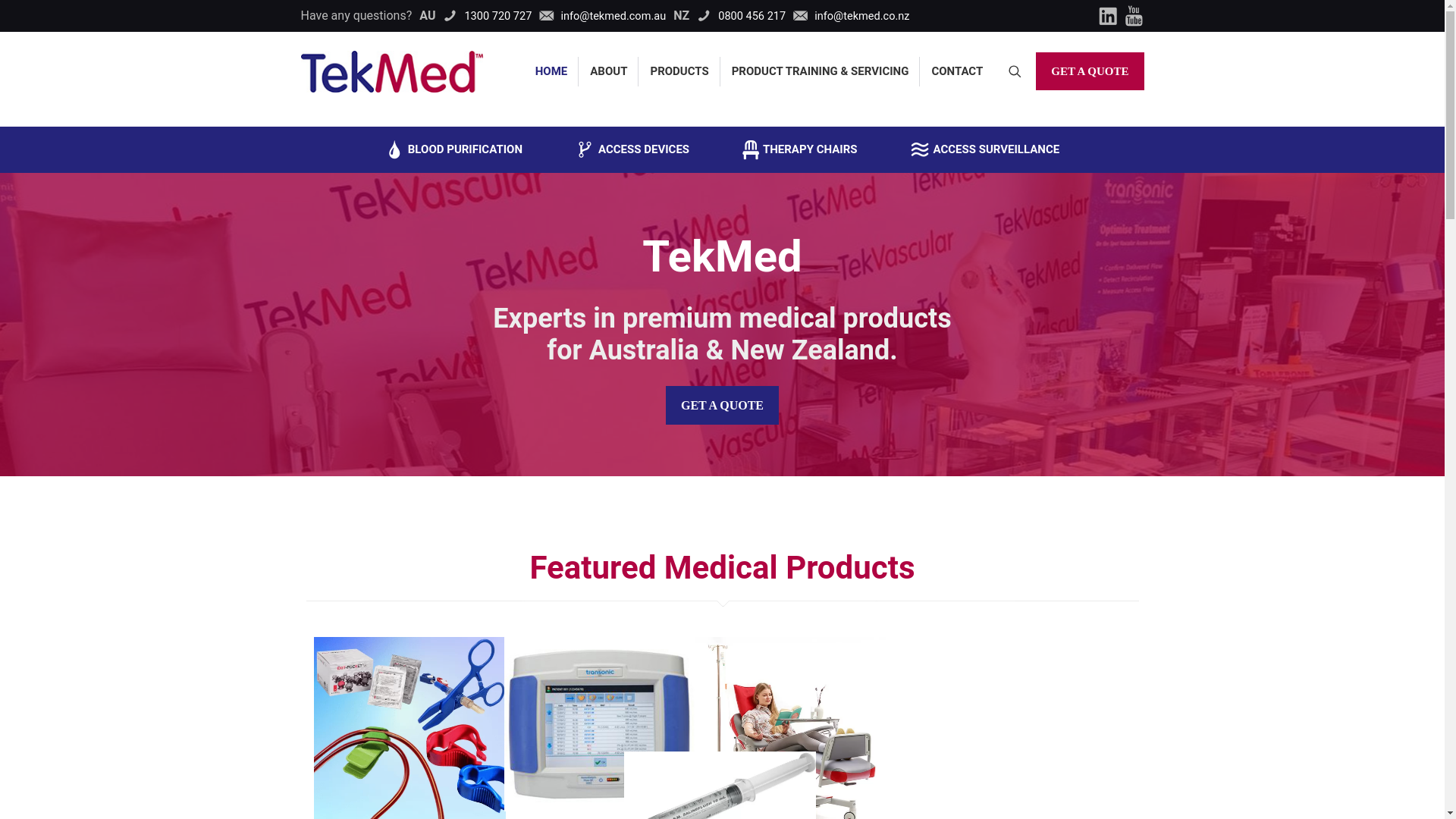website screenshot of https://tekmed.services/