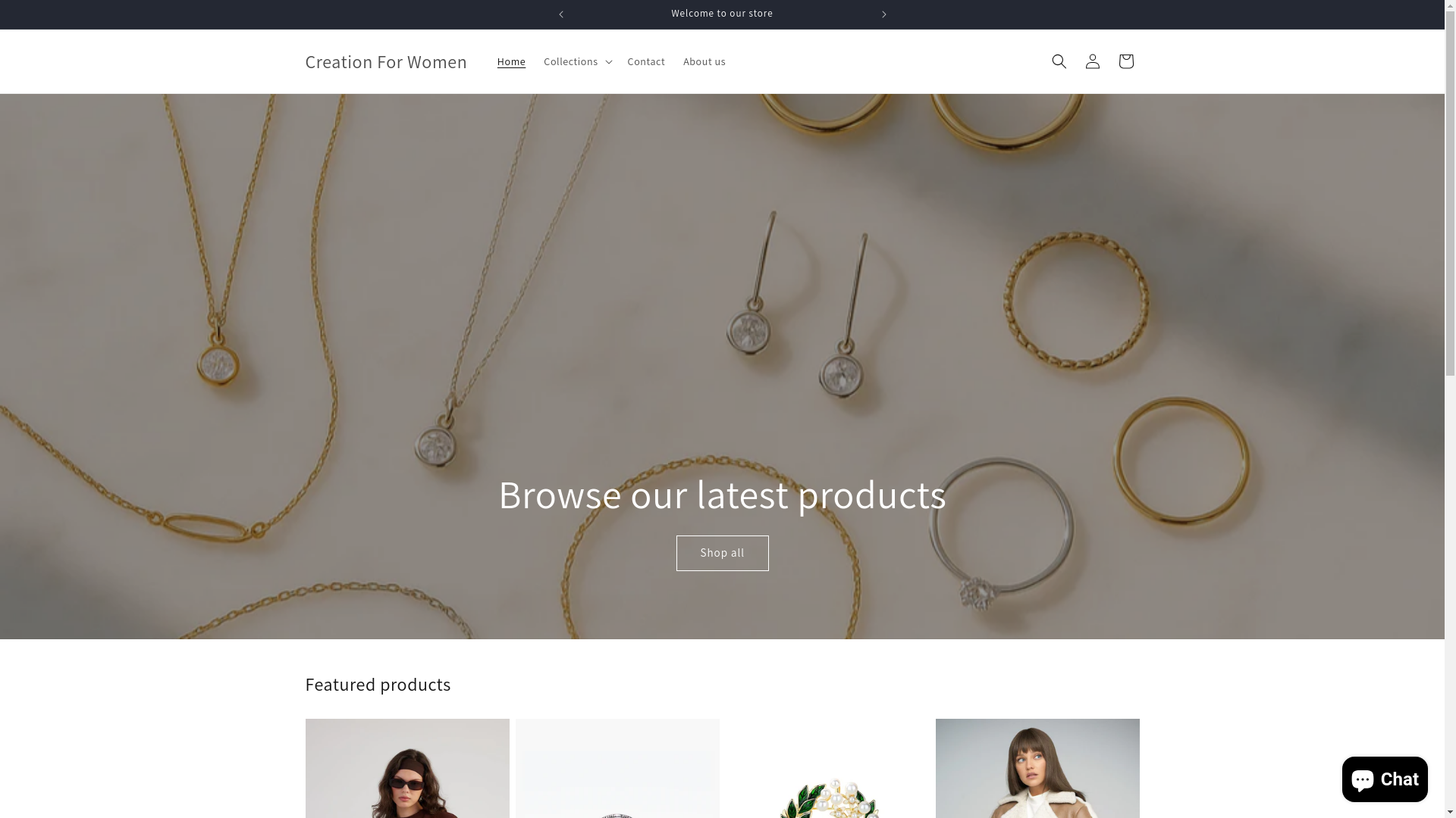 website screenshot of https://creationforwomen.com/