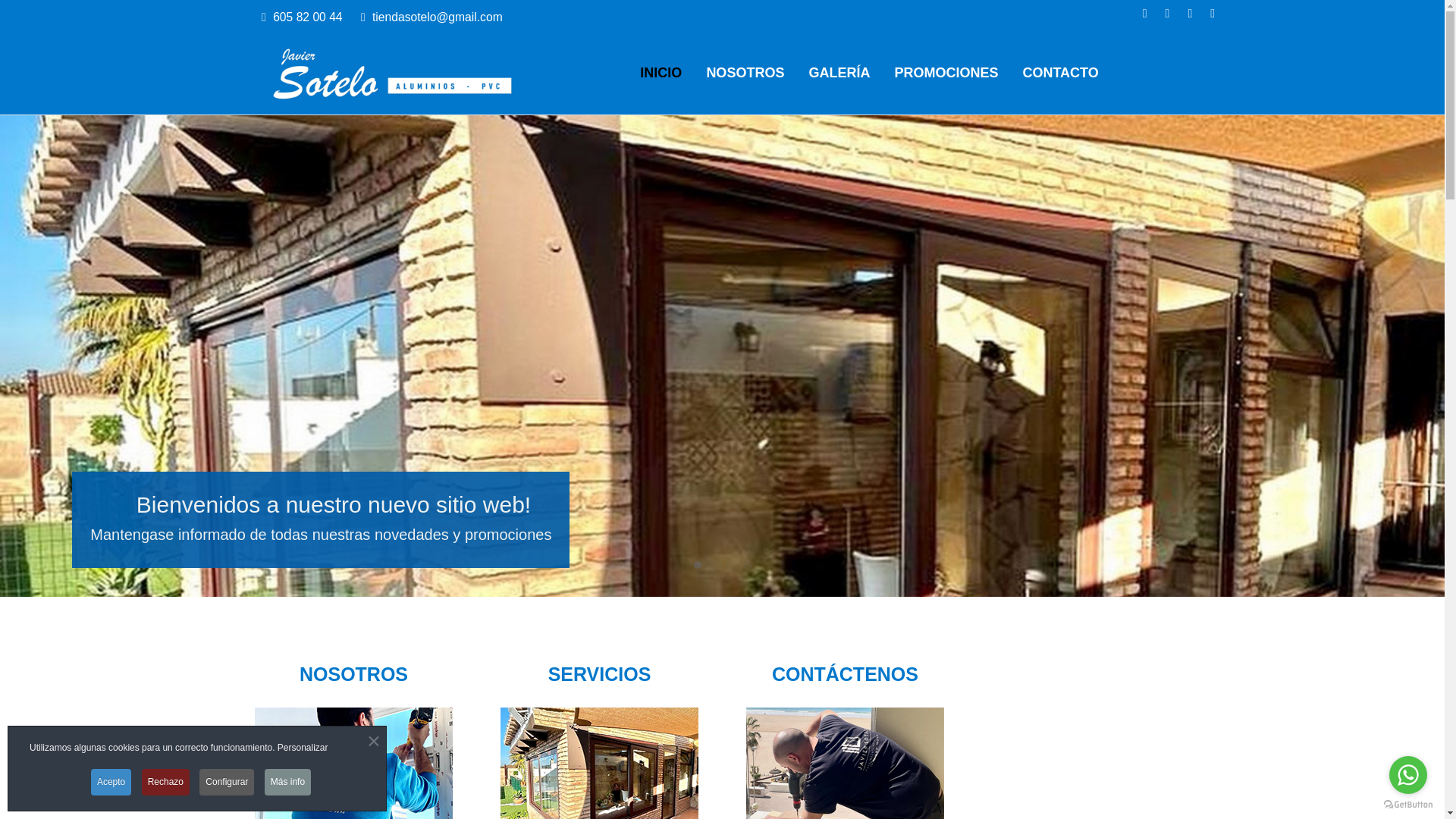 website screenshot of https://soteloaluminios.com/
