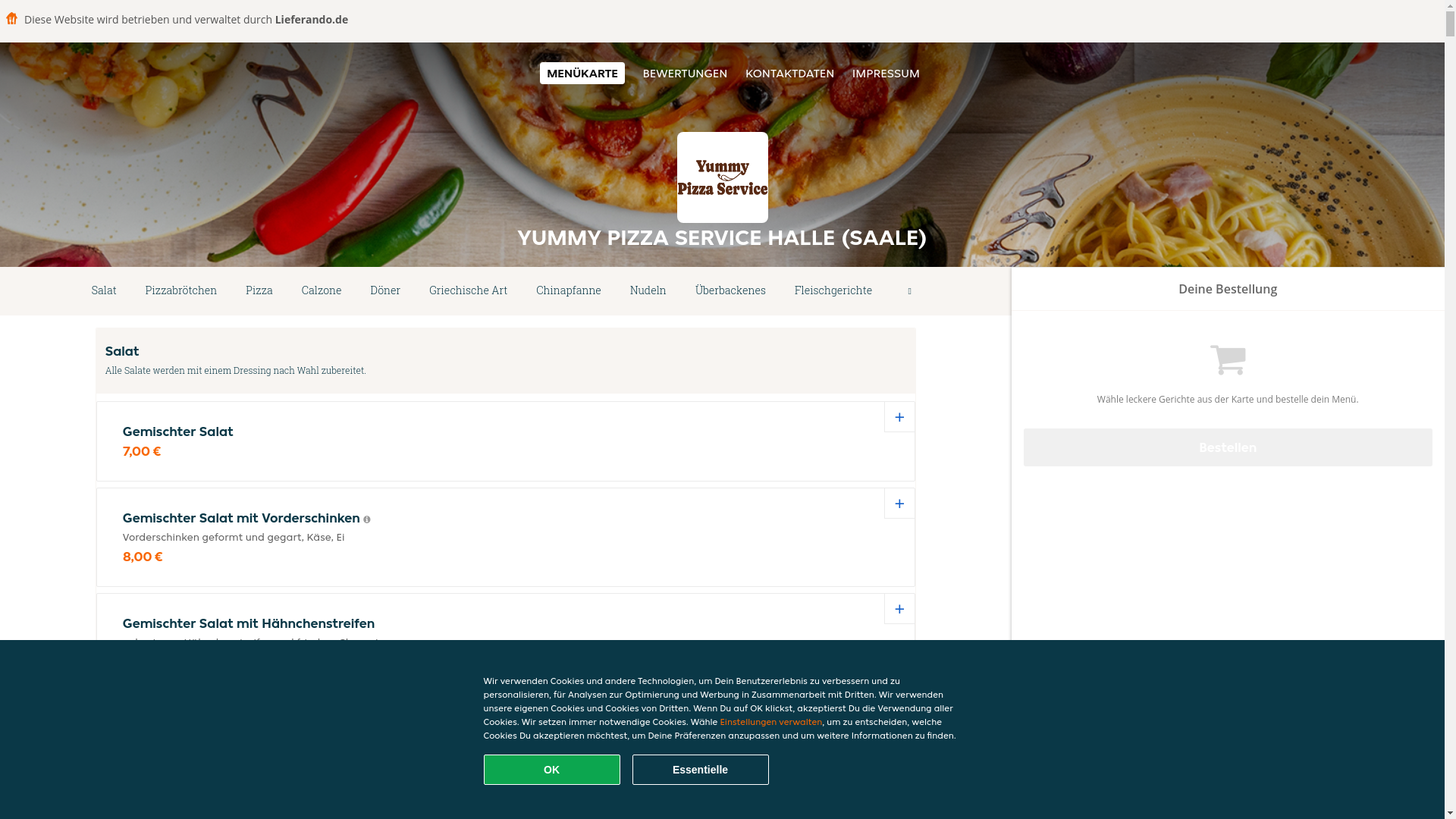 website screenshot of https://yummypizzaservice-hallesaale.de/