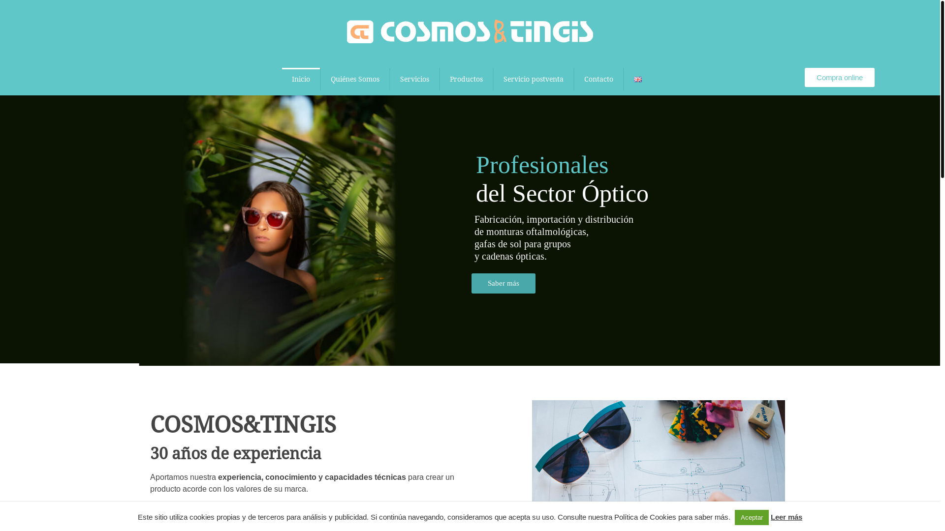 website screenshot of https://cosmos-optical.es/