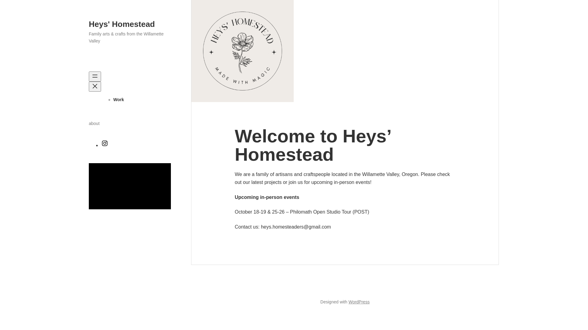 website screenshot of https://heyshomestead.com/